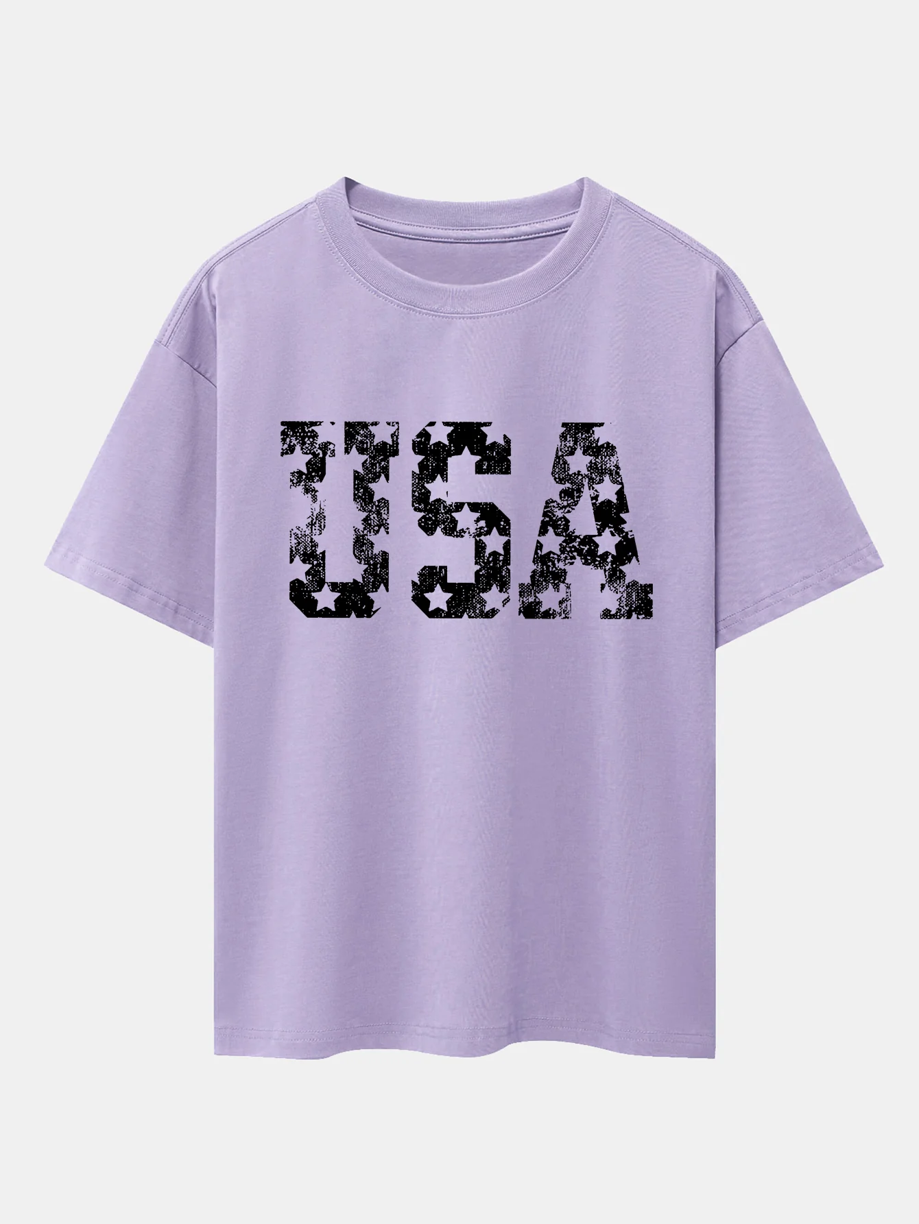USA Print Oversize T-Shirt mit überschnittenen Schultern - Image 15