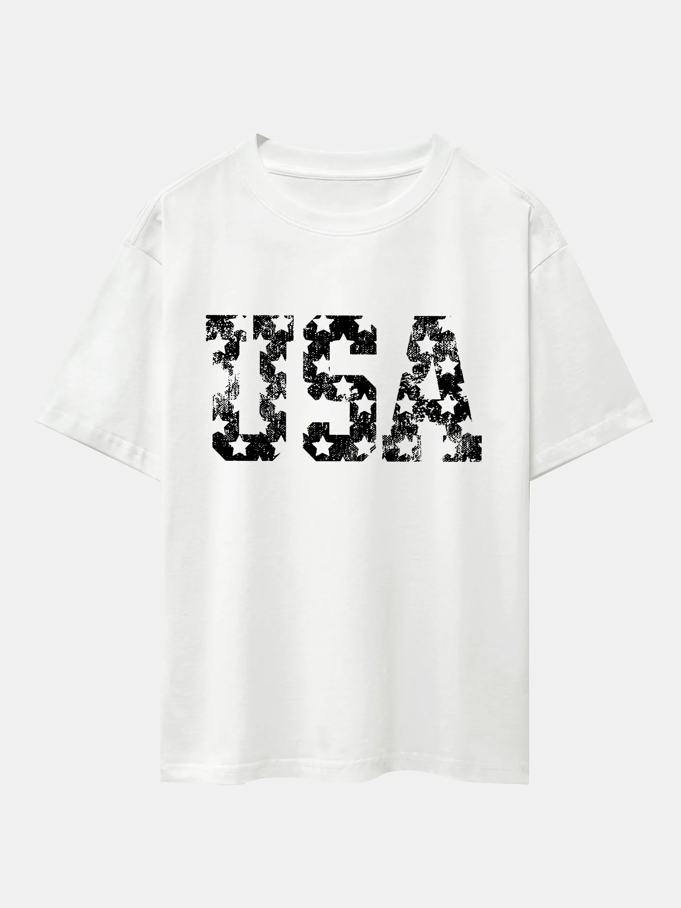 USA Print Oversize T-Shirt mit überschnittenen Schultern - Image 6