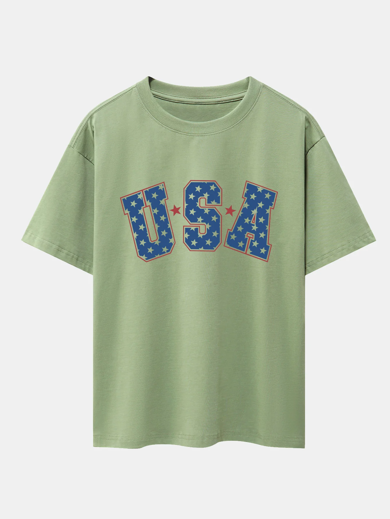 USA Print Oversize T-Shirt mit überschnittenen Schultern - Image 10