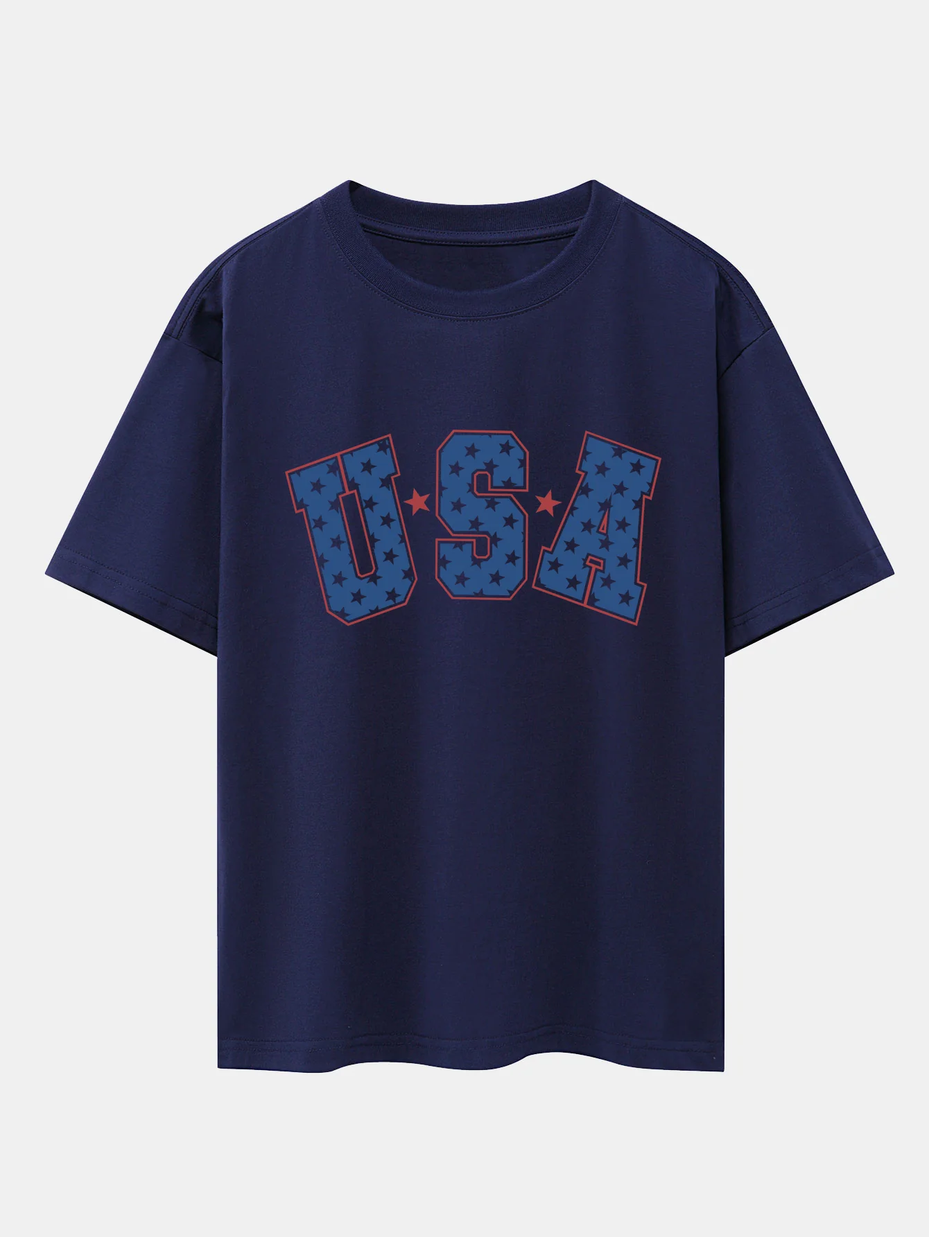 USA Print Oversize T-Shirt mit überschnittenen Schultern - Image 11