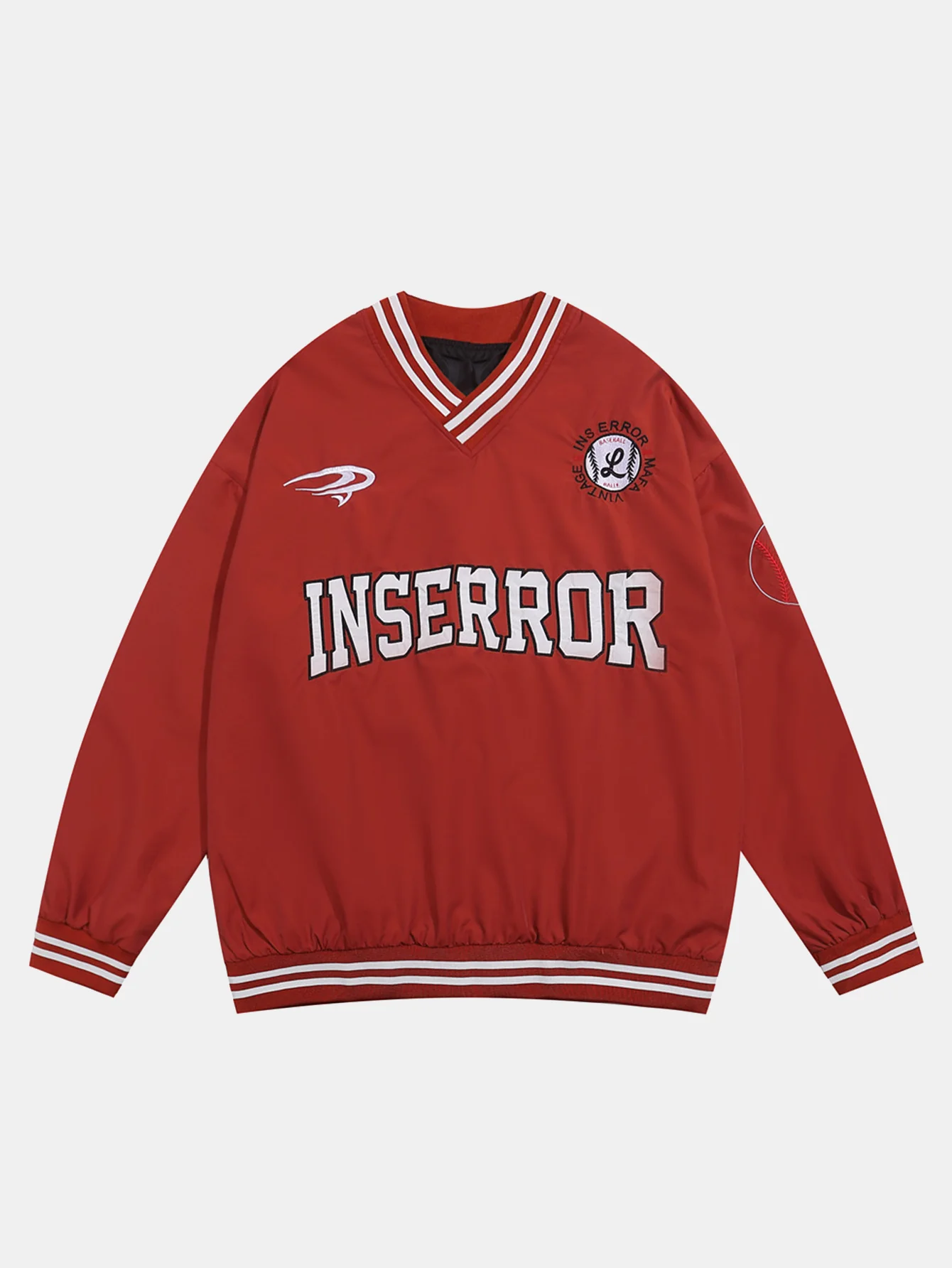 V-Ausschnitt Baseball Sweatshirt