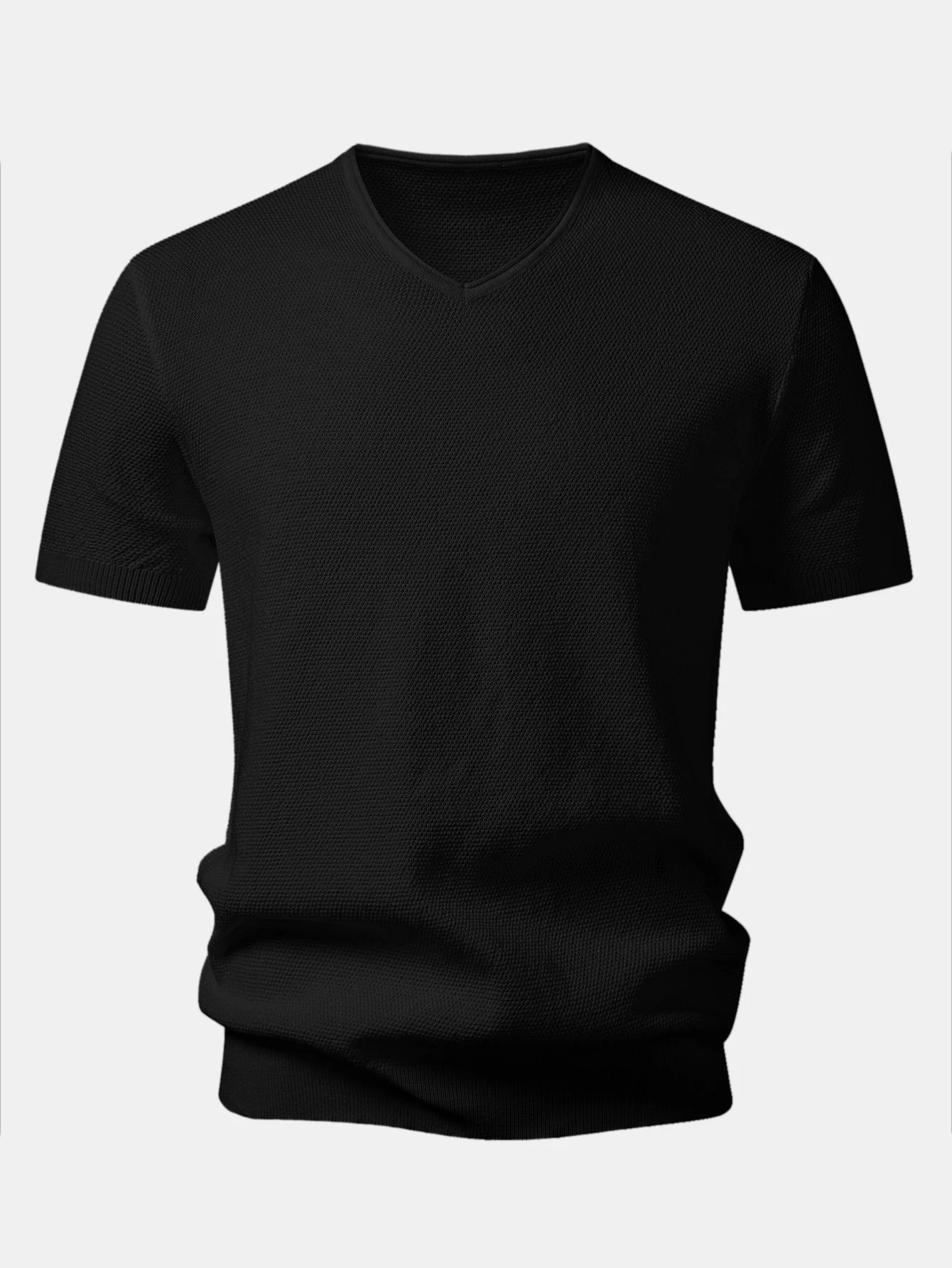 V-Neck Knit T-Shirt - Image 5