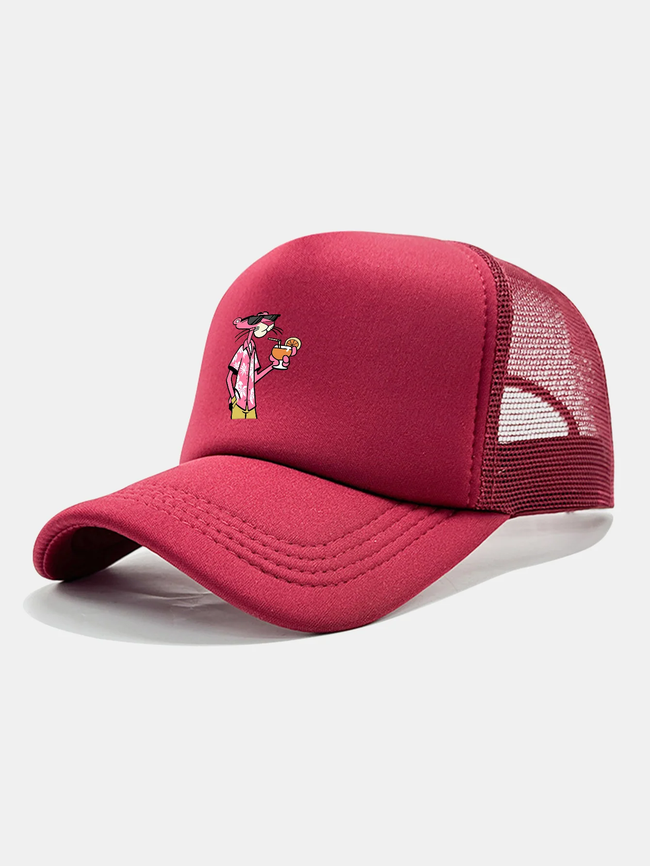 Vacation Pink Panther Print Mesh Baseball Cap - Image 10