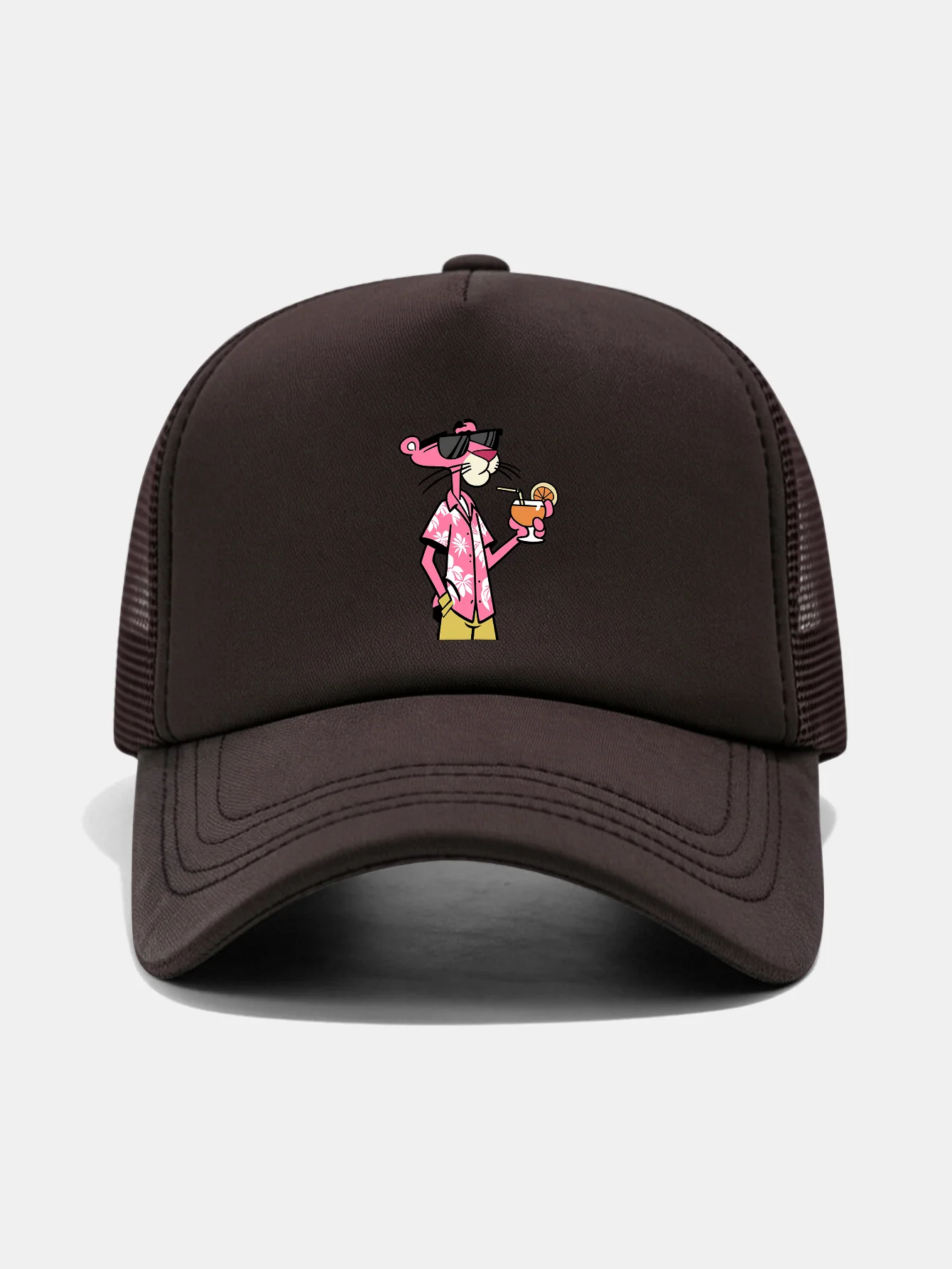 Vacation Pink Panther Print Mesh Baseball Cap - Image 13
