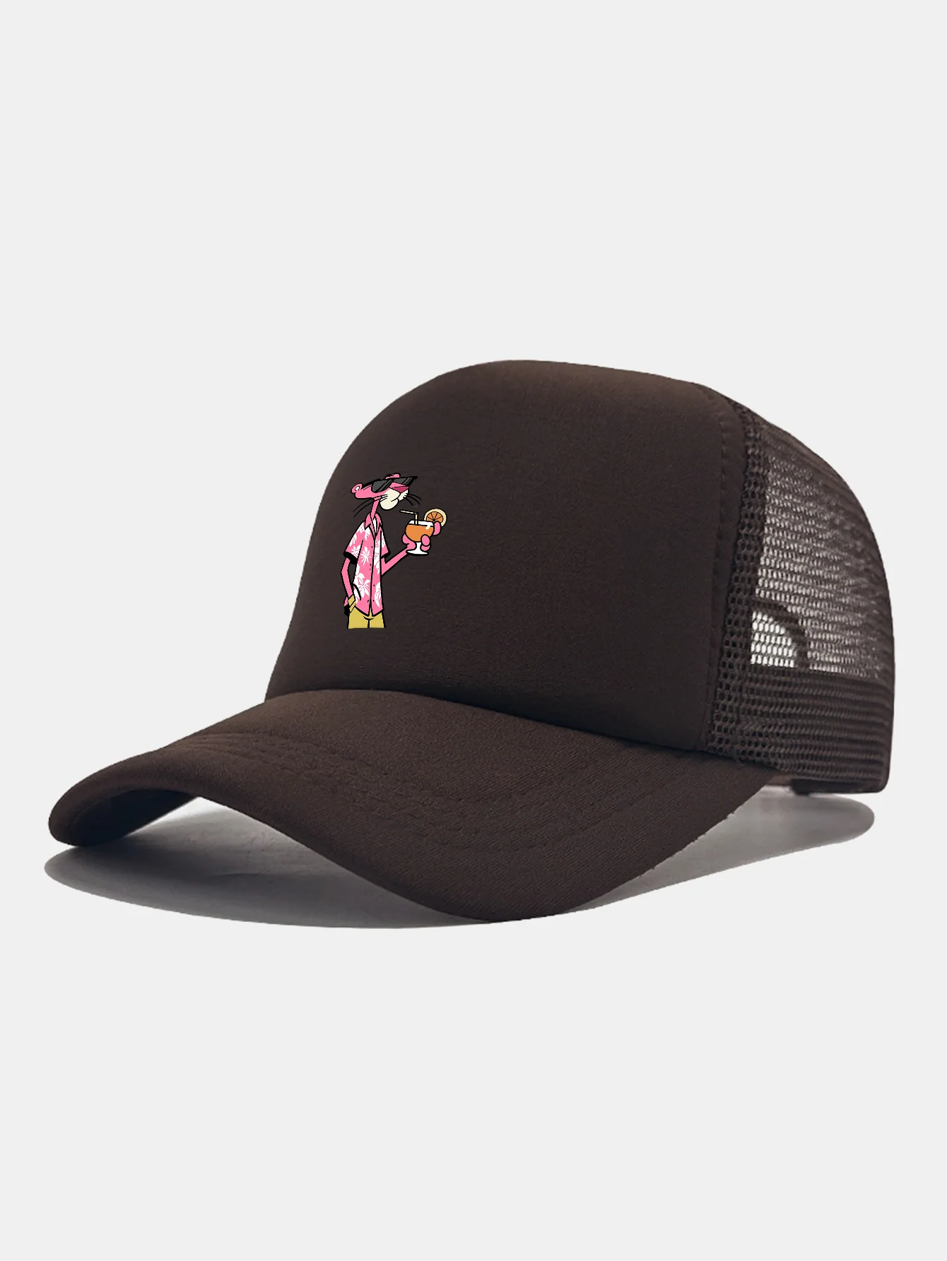 Vacation Pink Panther Print Mesh Baseball Cap - Image 14