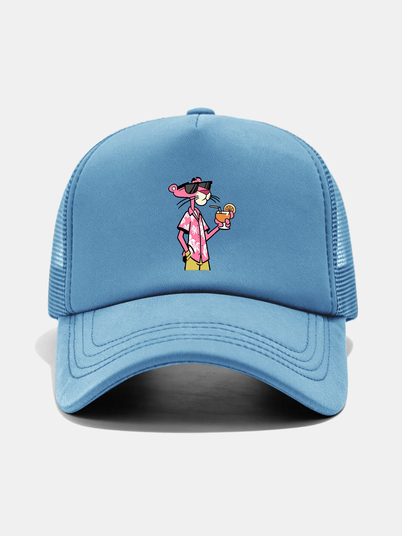 Vacation Pink Panther Print Mesh Baseball Cap - Image 17