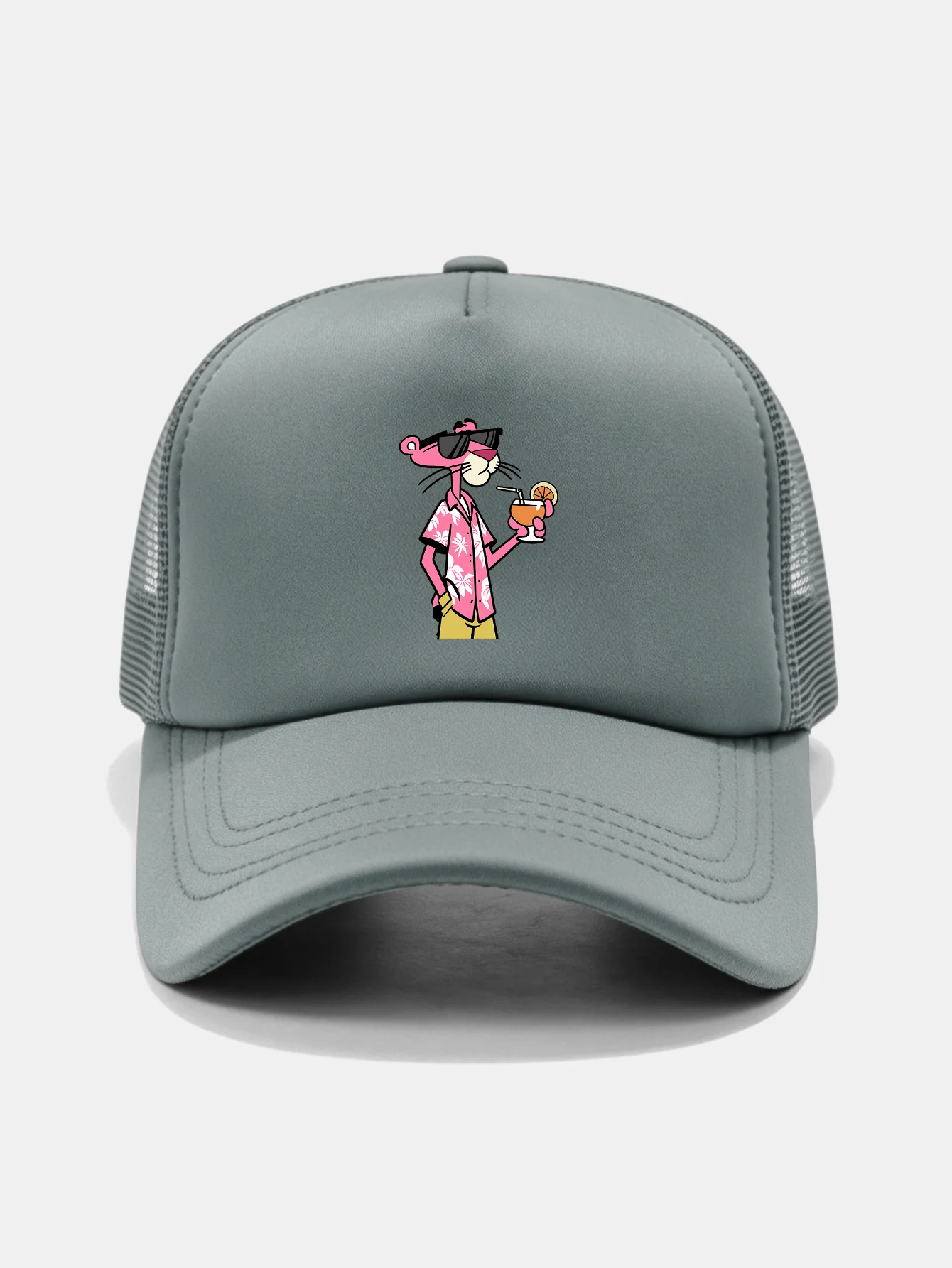 Vacation Pink Panther Print Mesh Baseball Cap - Image 7