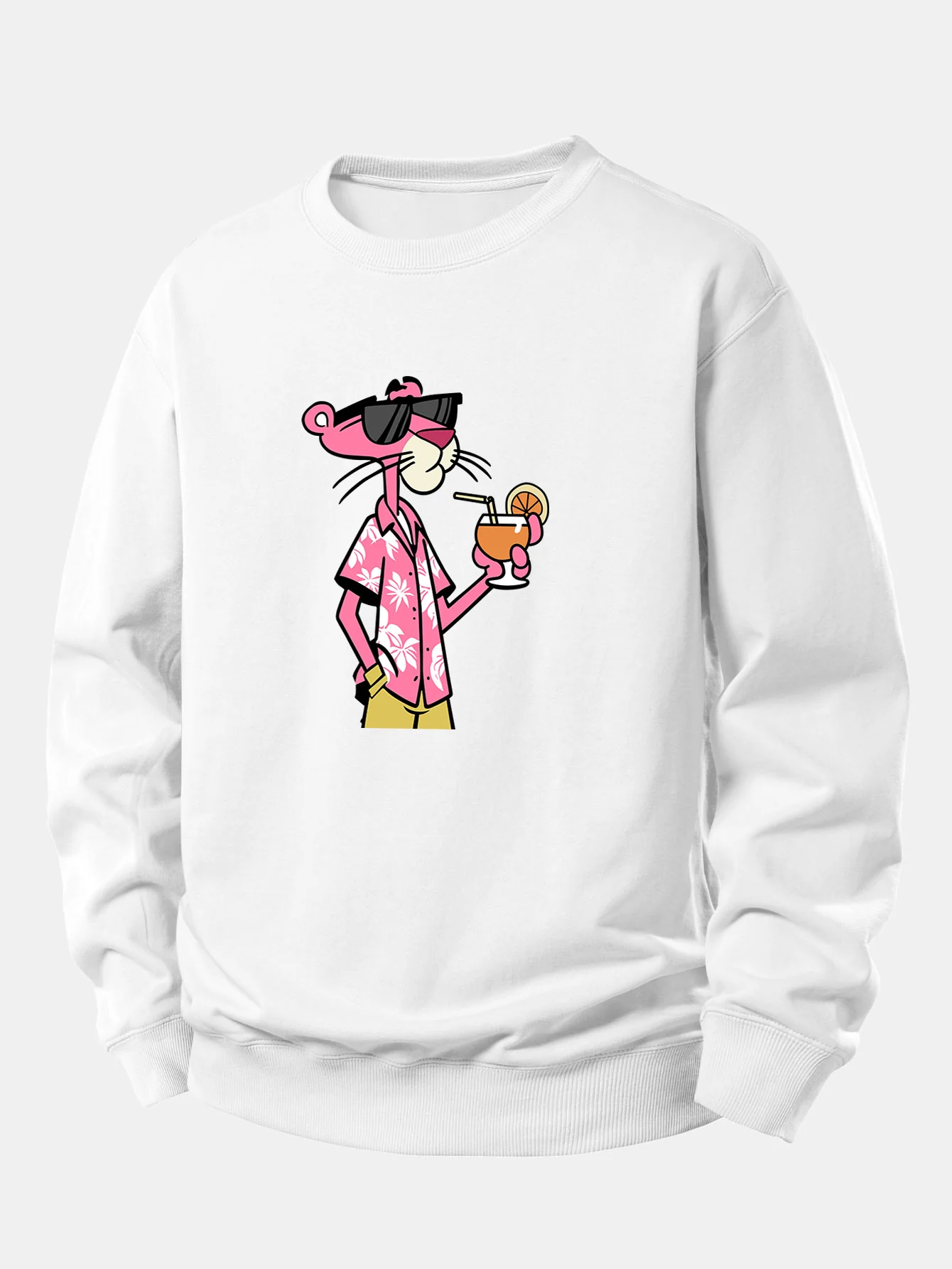 Vacation Pink Panther Print Relax Fit Sweatshirt - Image 3