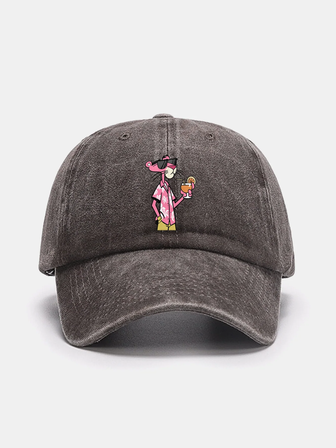Vacation Pink Panther Print Washed Baseball Cap - Image 7