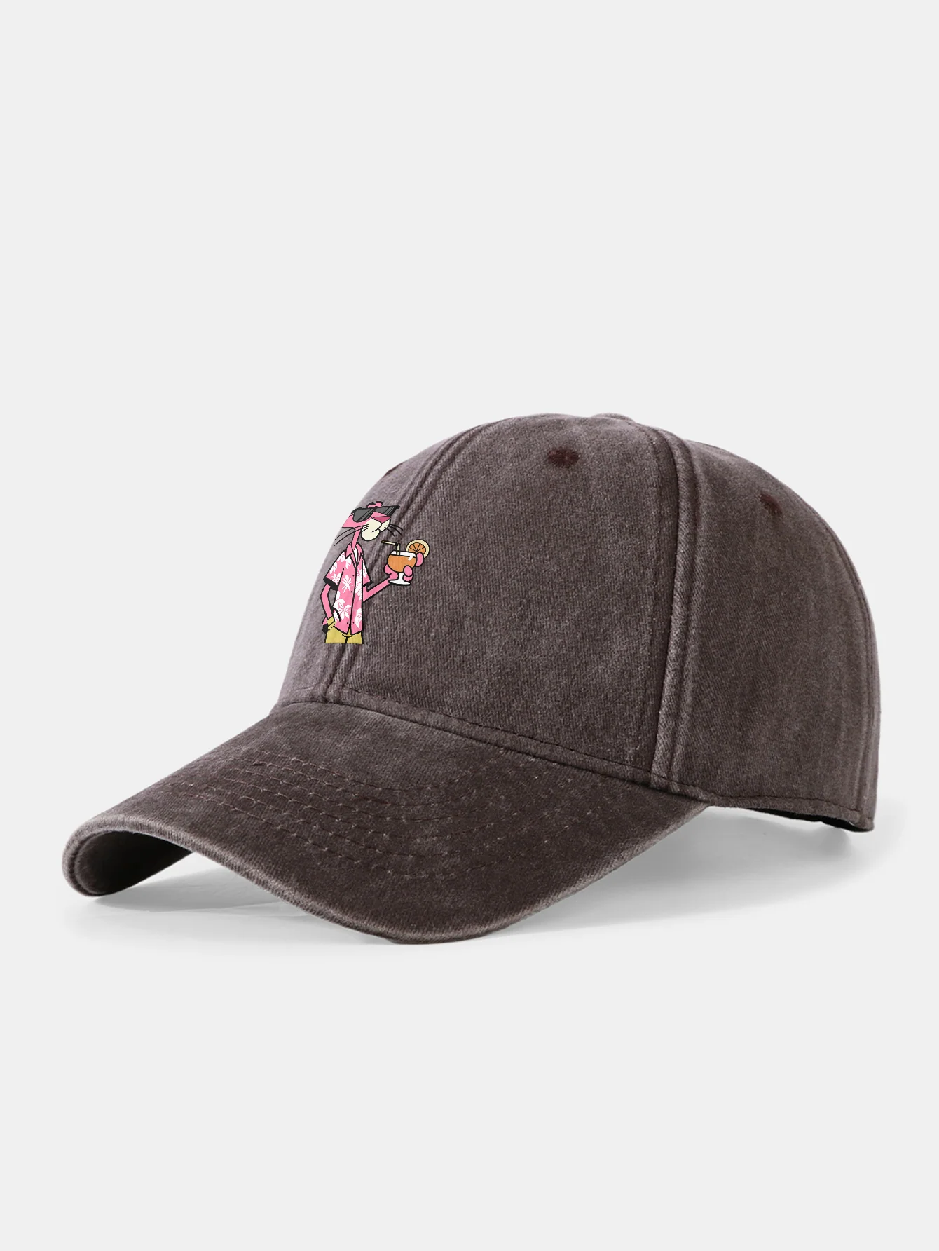 Vacation Pink Panther Print Washed Baseball Cap - Image 8