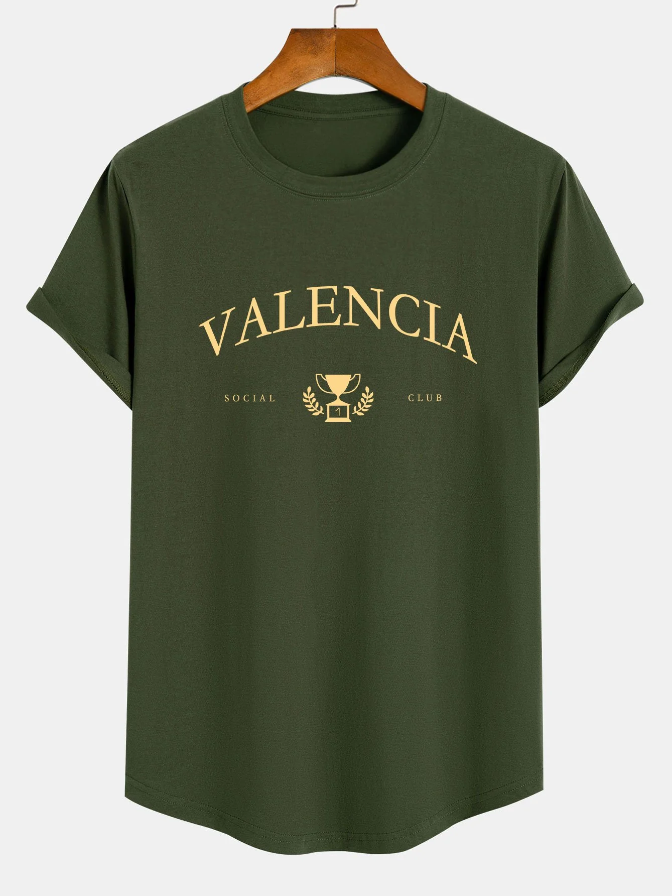 Valencia Slogan Druck Baumwolle Bogen Saum T-Shirt - Image 4
