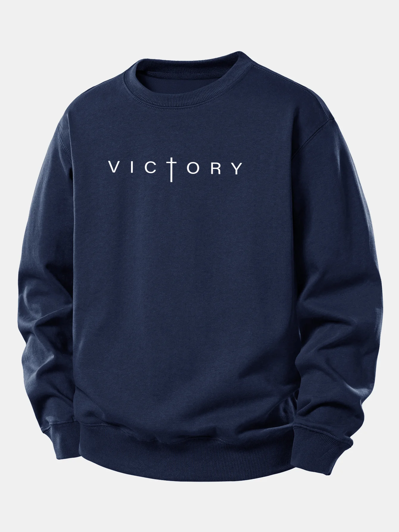 Victory Slogan Druck Locker Geschnittenes Sweatshirt - Image 6