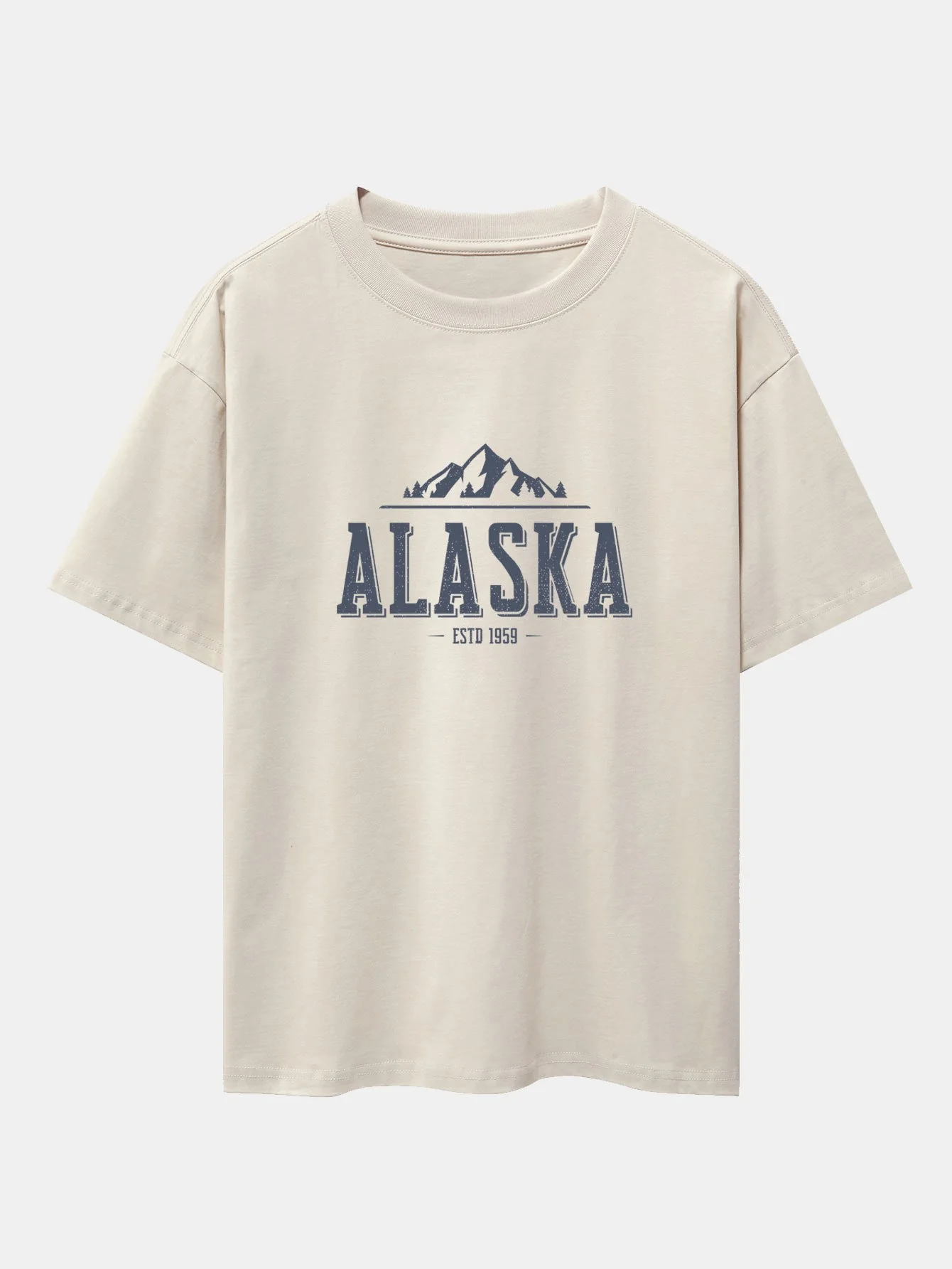 Vintage Alaska Briefdruck Schwergewicht Übergröße T-Shirt - Image 2
