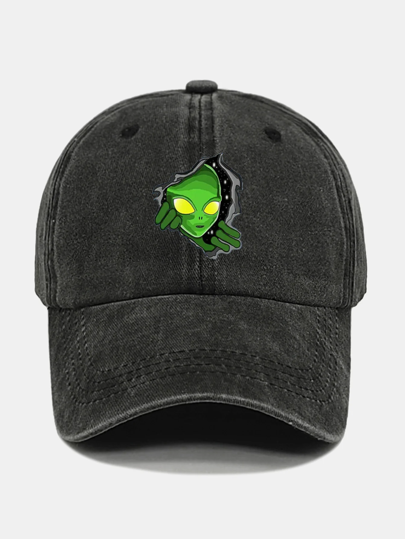 Vintage Alien Muster Gewaschene Baseballkappe - Image 2