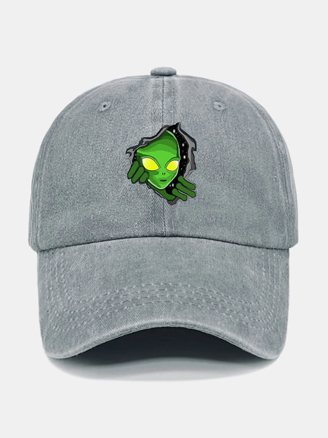 Vintage Alien Muster Gewaschene Baseballkappe - Image 3