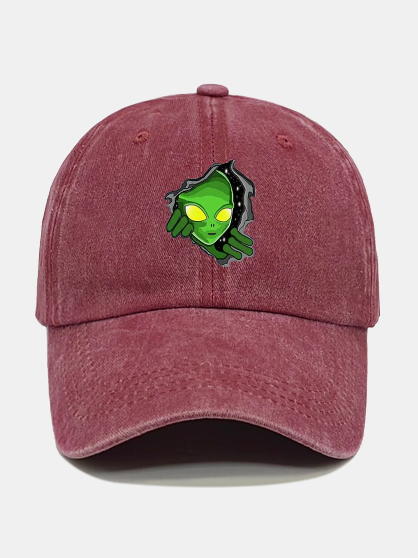 Vintage Alien Muster Gewaschene Baseballkappe - Image 4