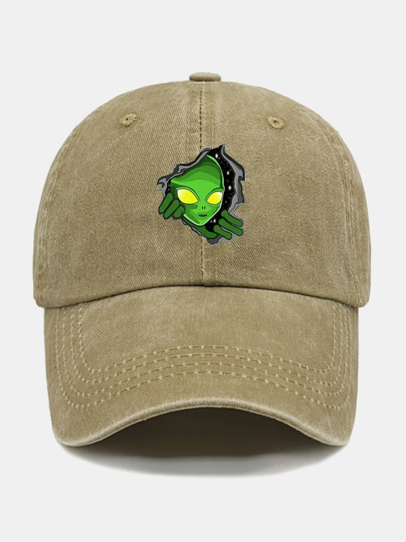 Vintage Alien Muster Gewaschene Baseballkappe - Image 5