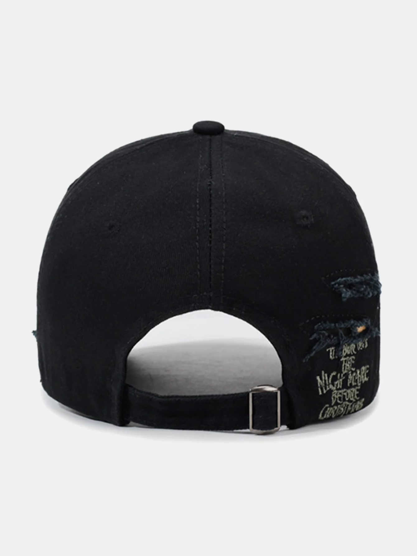 Vintage Baseball Cap With Irregular Distressed Frayed Edges And Tassels - Image 10