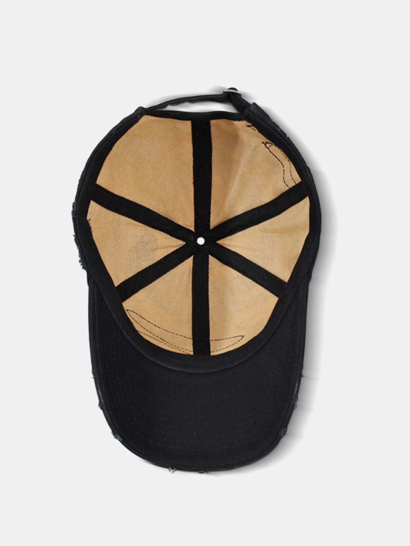 Vintage Baseball Cap With Irregular Distressed Frayed Edges And Tassels - Image 11