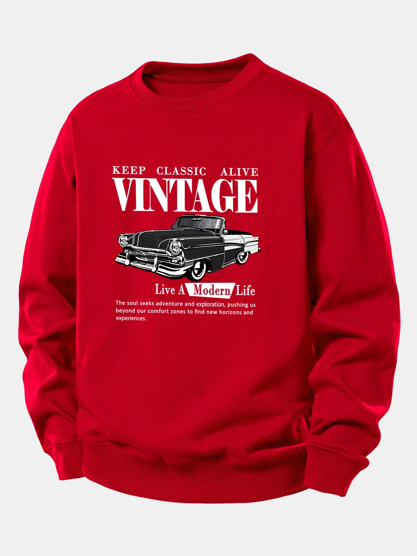 Vintage-Auto-Druck Sweatshirt mit lockerem Schnitt - Image 10