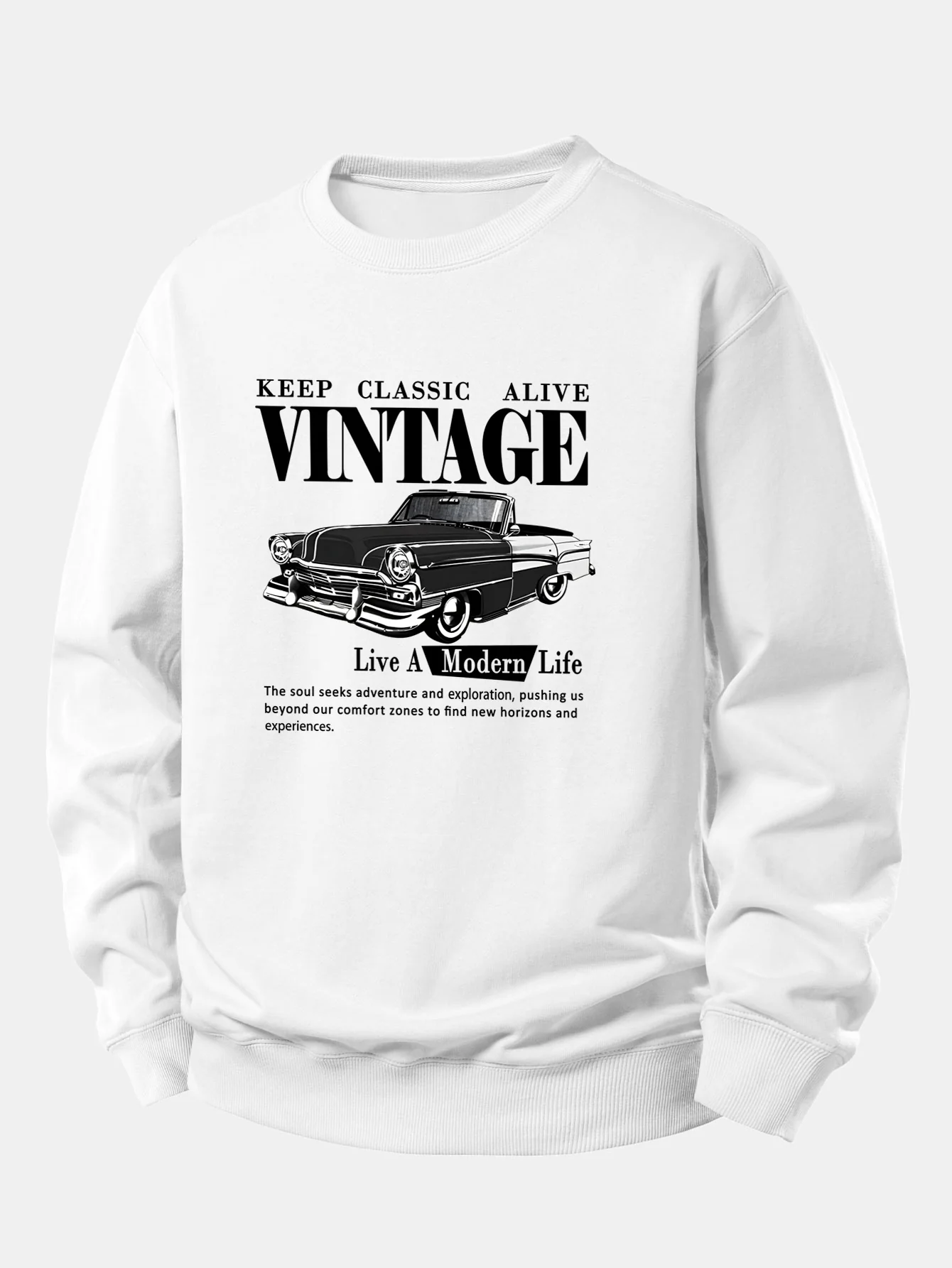 Vintage-Auto-Druck Sweatshirt mit lockerem Schnitt - Image 2