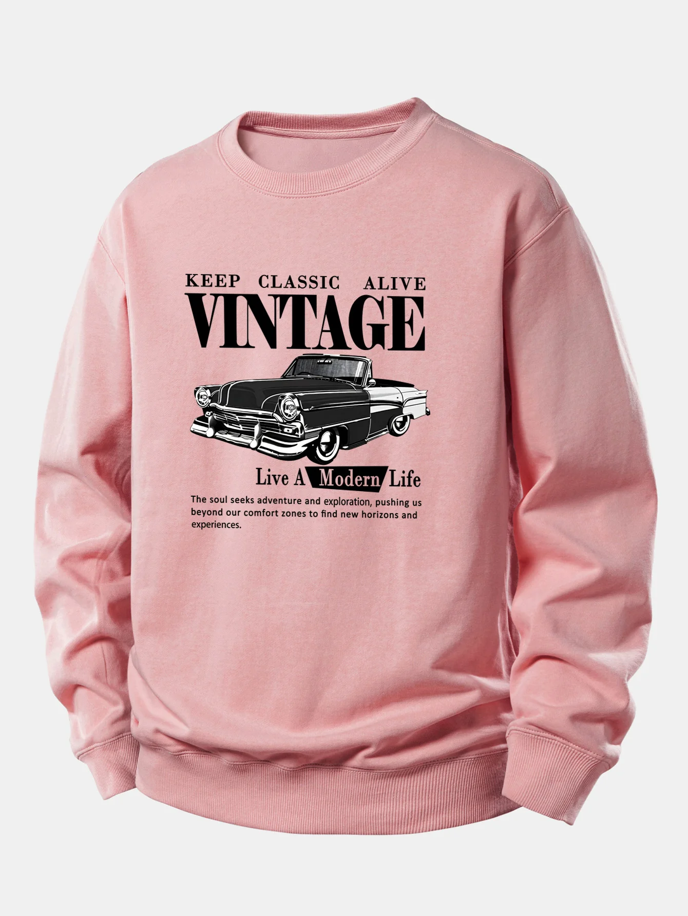 Vintage-Auto-Druck Sweatshirt mit lockerem Schnitt - Image 3
