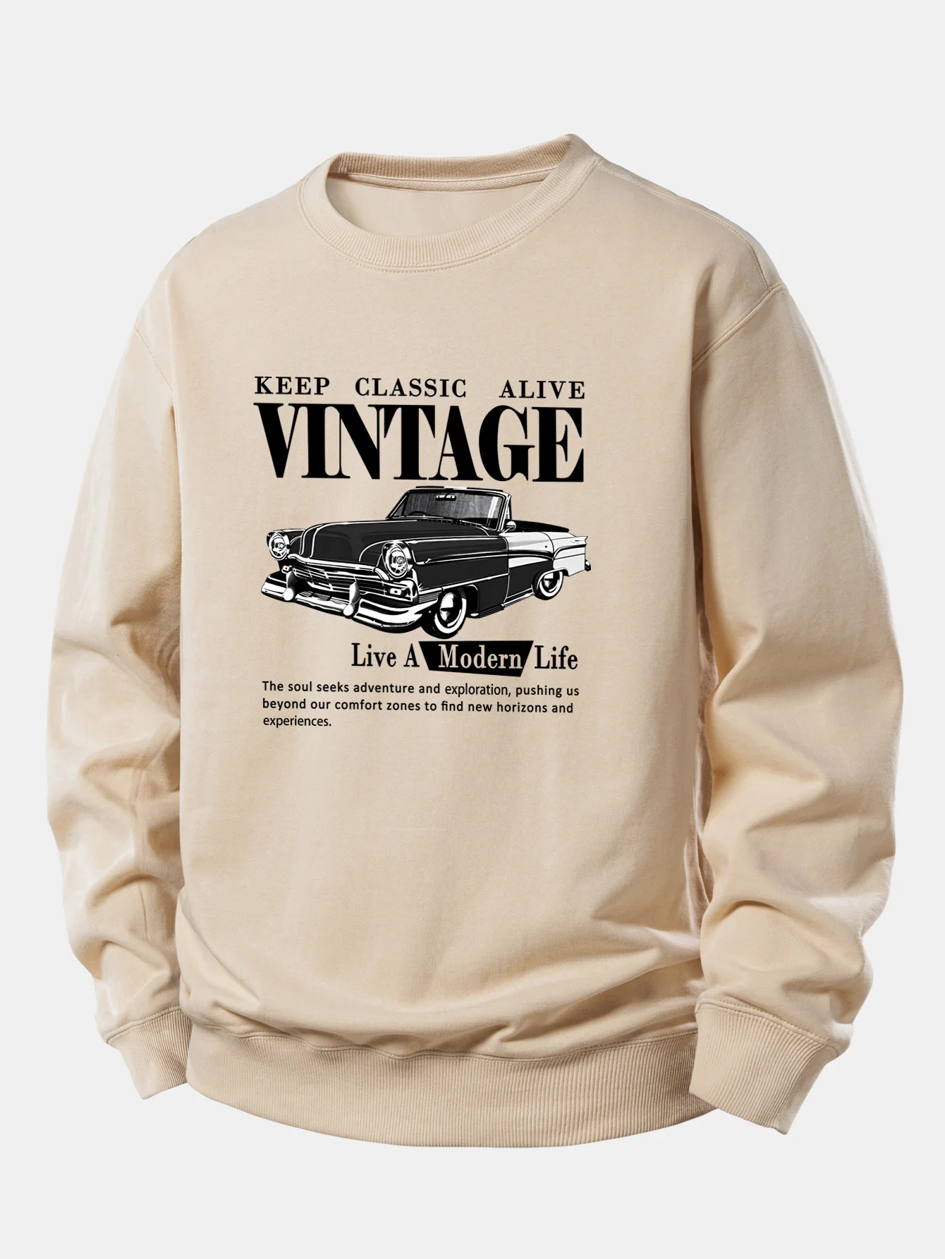 Vintage-Auto-Druck Sweatshirt mit lockerem Schnitt - Image 4