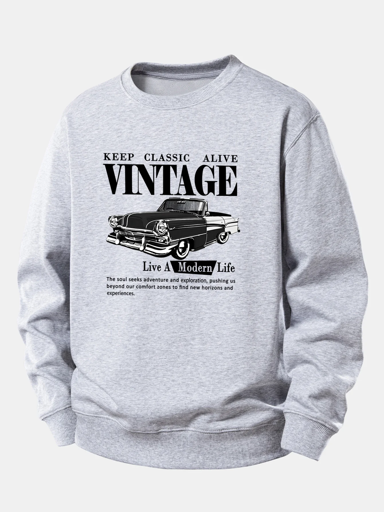 Vintage-Auto-Druck Sweatshirt mit lockerem Schnitt - Image 5