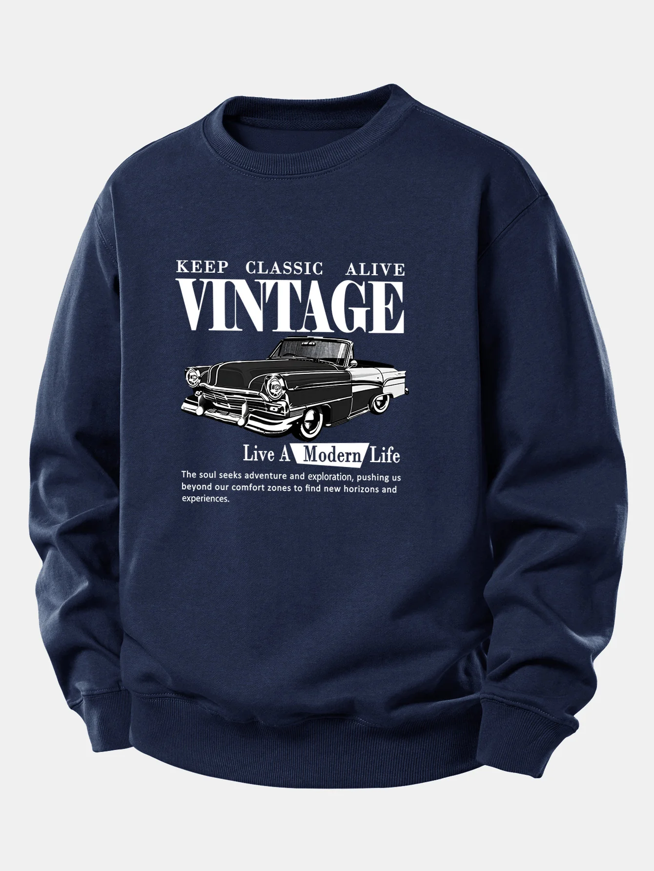 Vintage-Auto-Druck Sweatshirt mit lockerem Schnitt - Image 6