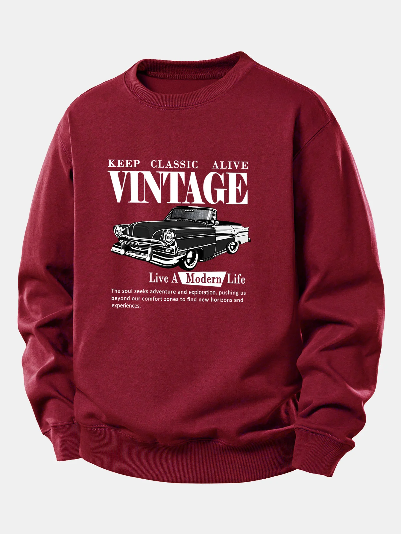 Vintage-Auto-Druck Sweatshirt mit lockerem Schnitt - Image 7