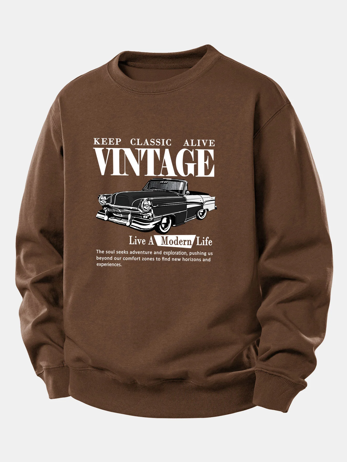 Vintage-Auto-Druck Sweatshirt mit lockerem Schnitt - Image 8