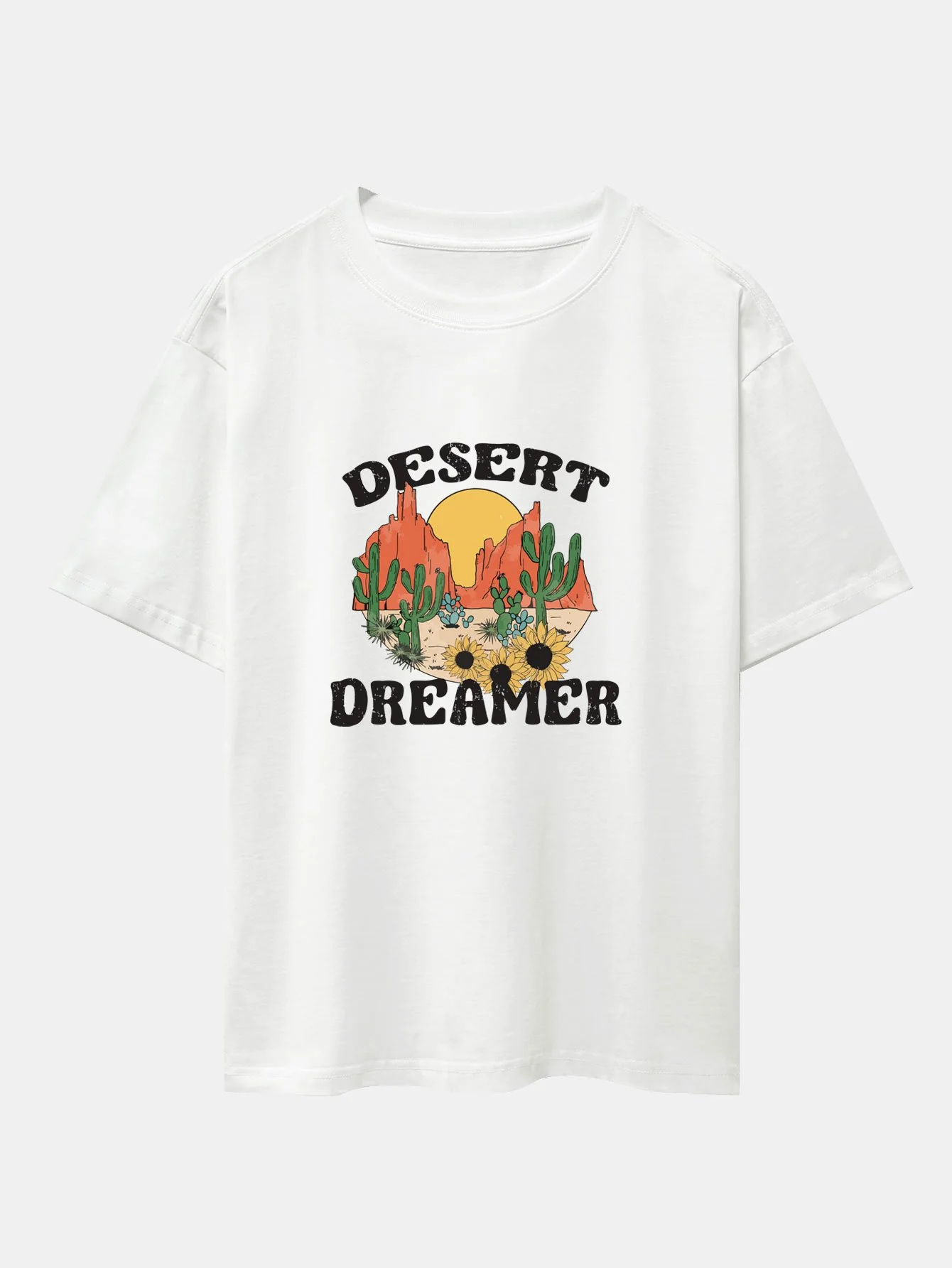 Vintage Wüstenkaktus Druck Schwergewicht Übergröße T-Shirt - Image 3