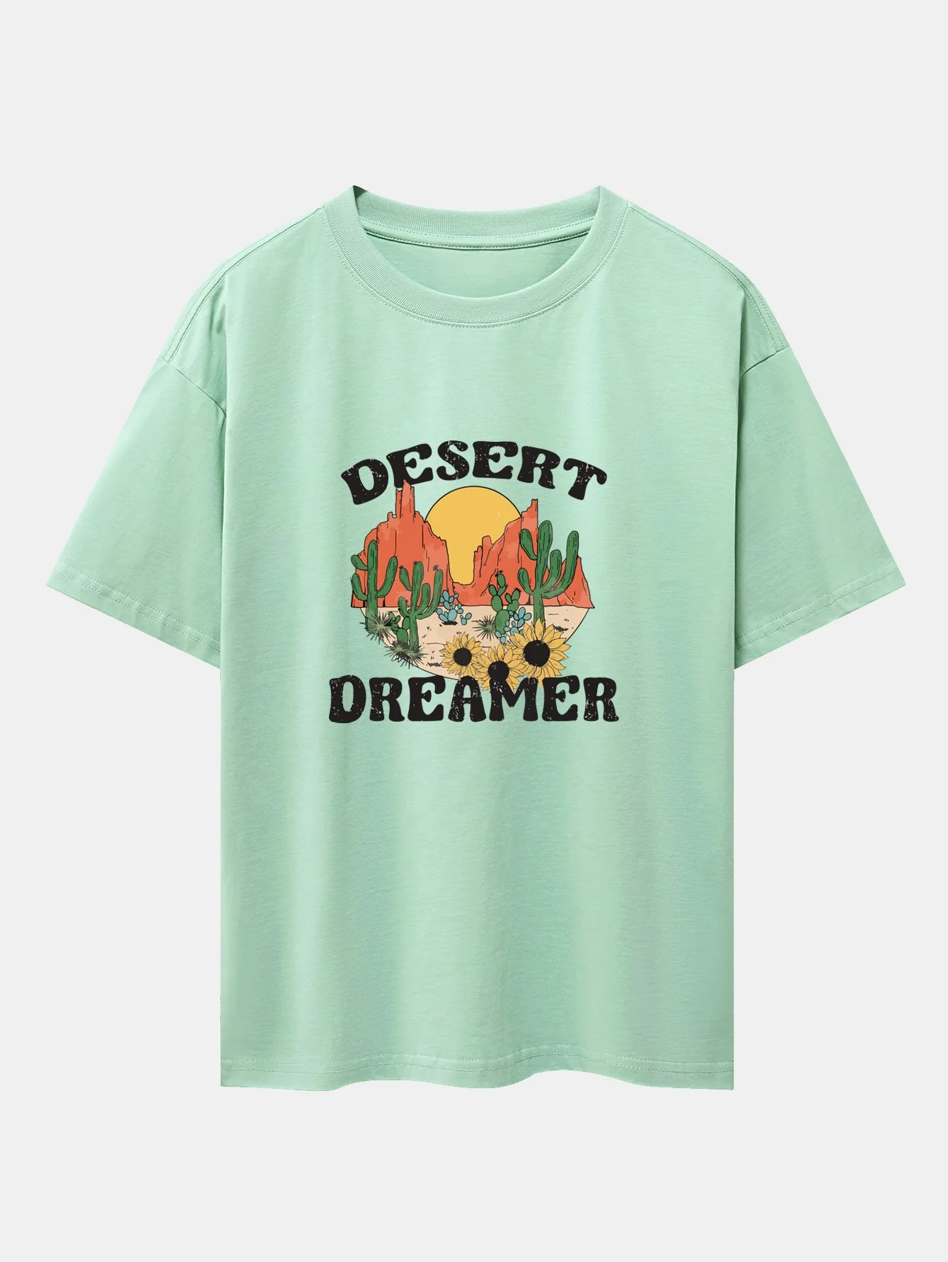 Vintage Wüstenkaktus Druck Schwergewicht Übergröße T-Shirt - Image 4
