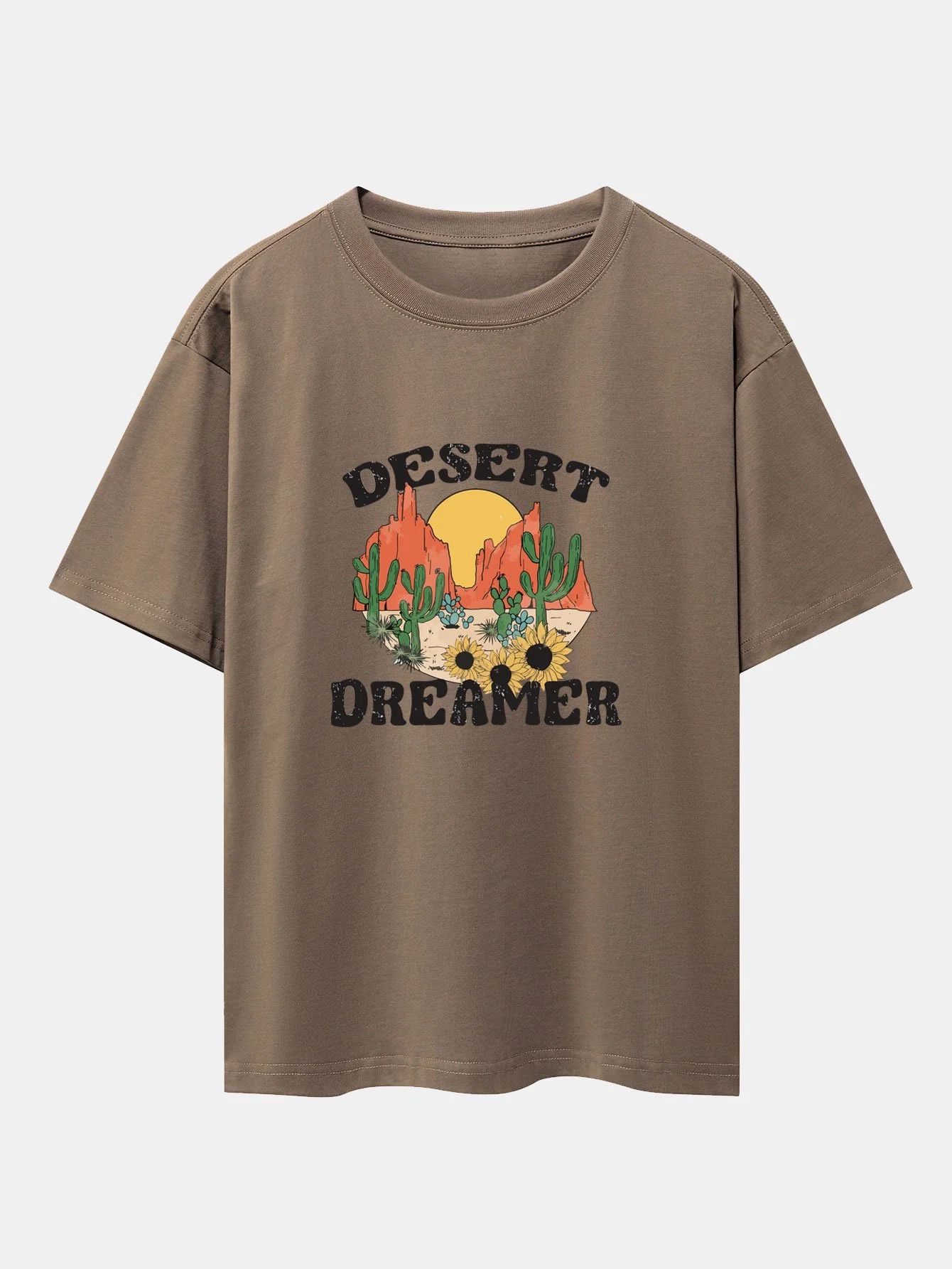 Vintage Wüstenkaktus Druck Schwergewicht Übergröße T-Shirt - Image 5