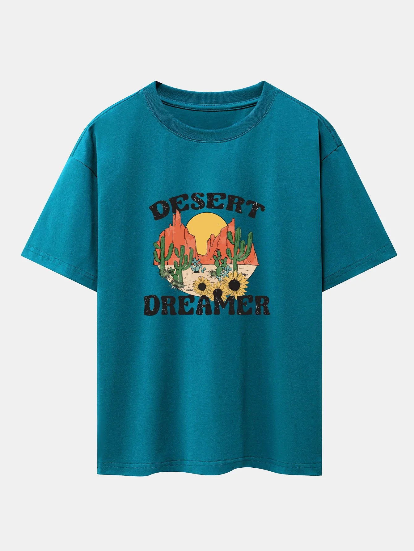 Vintage Wüstenkaktus Druck Schwergewicht Übergröße T-Shirt - Image 6