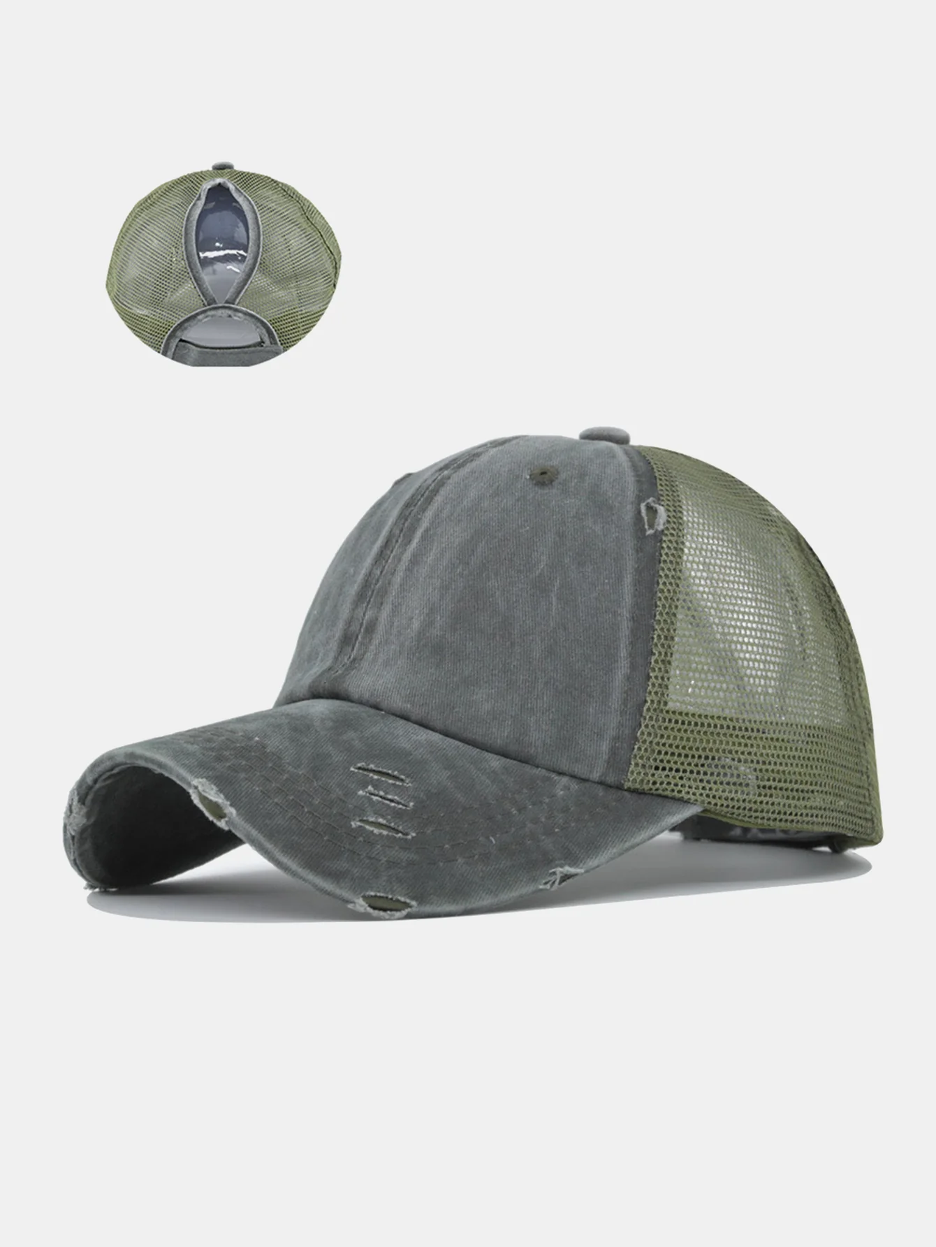 Vintage Used Mesh Pferdeschwanz Baseballkappe - Image 11