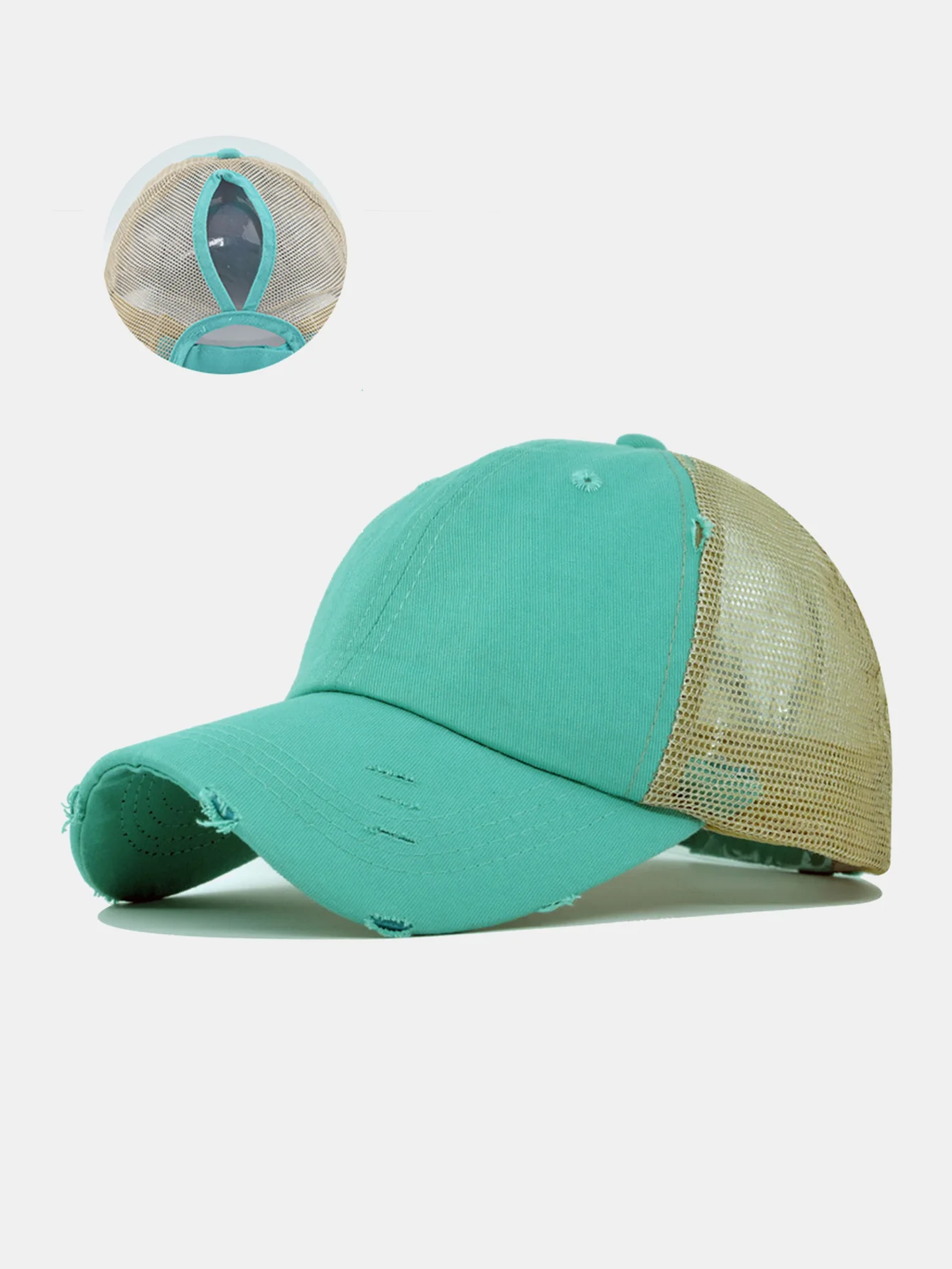 Vintage Used Mesh Pferdeschwanz Baseballkappe - Image 4