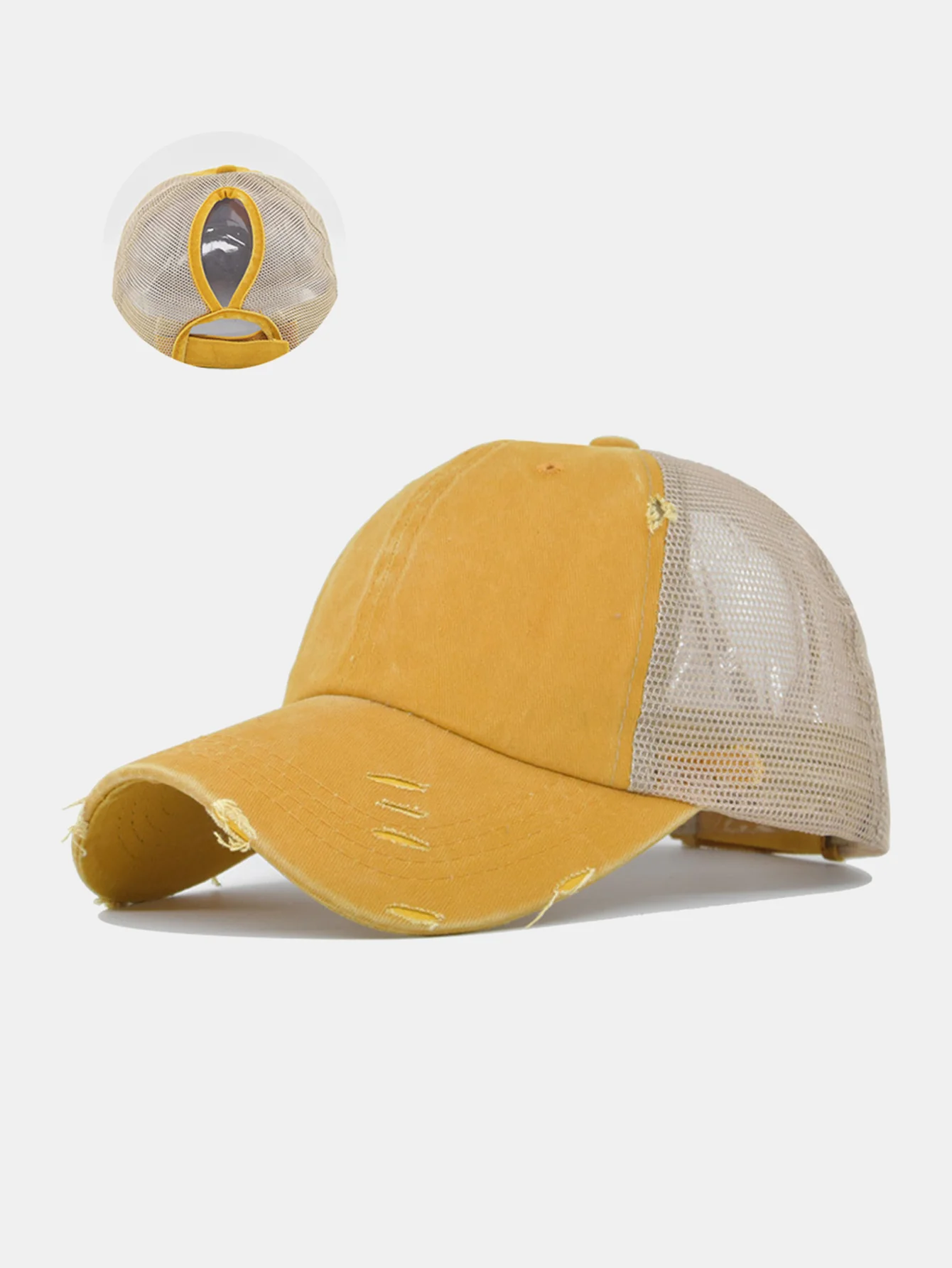 Vintage Used Mesh Pferdeschwanz Baseballkappe - Image 5