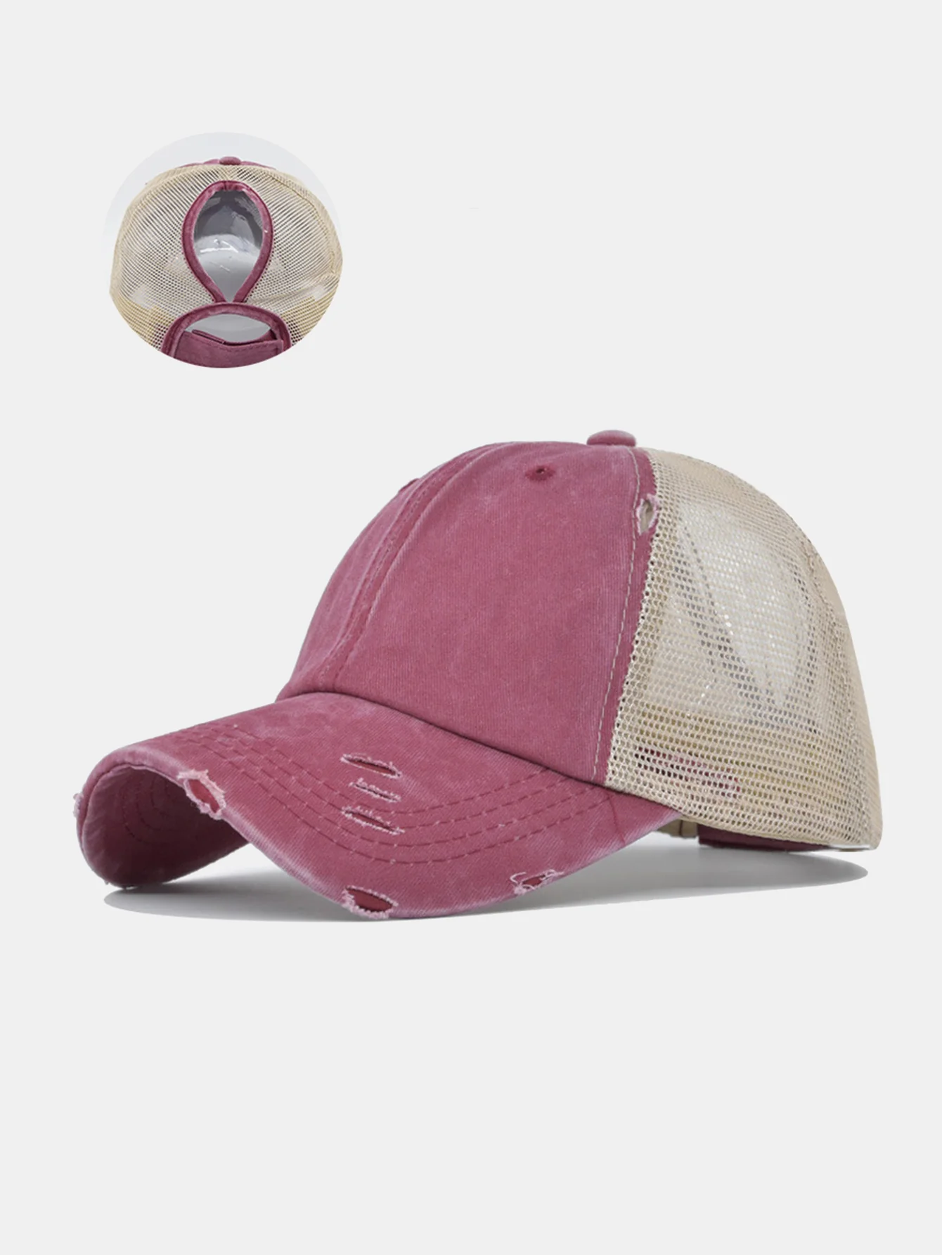Vintage Used Mesh Pferdeschwanz Baseballkappe - Image 8
