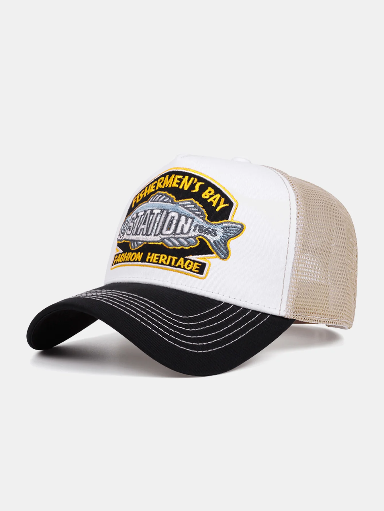 Vintage Angler Stickerei Mesh Baseballkappe - Image 3