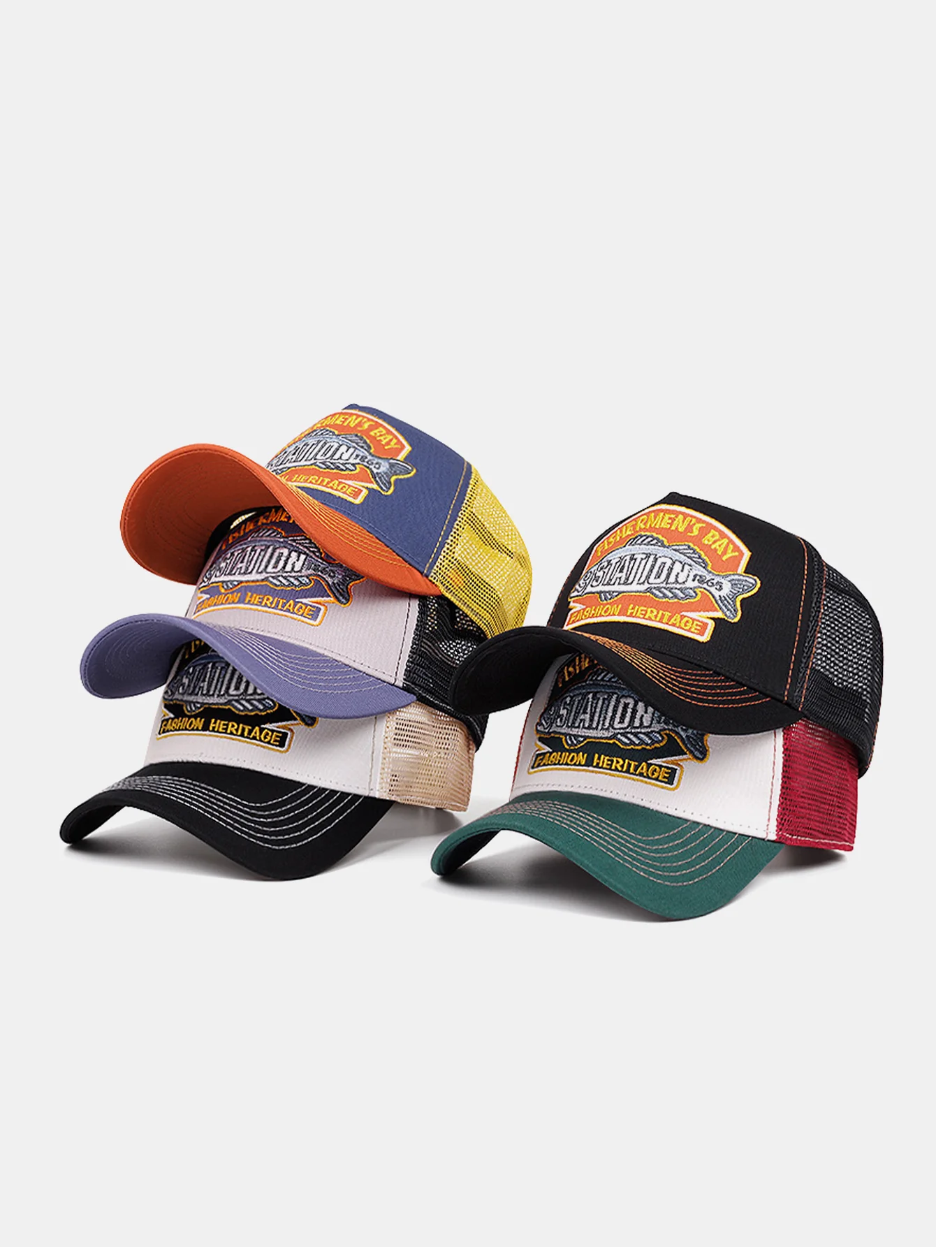 Vintage Angler Stickerei Mesh Baseballkappe - Image 8