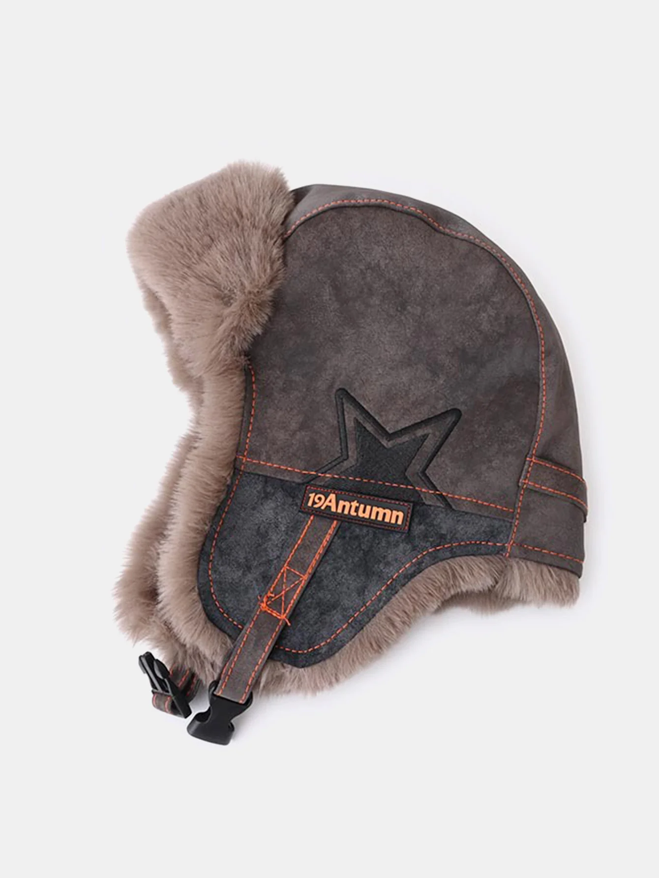 Vintage Leder Plus Samt Warme Fliegerkappe - Image 4