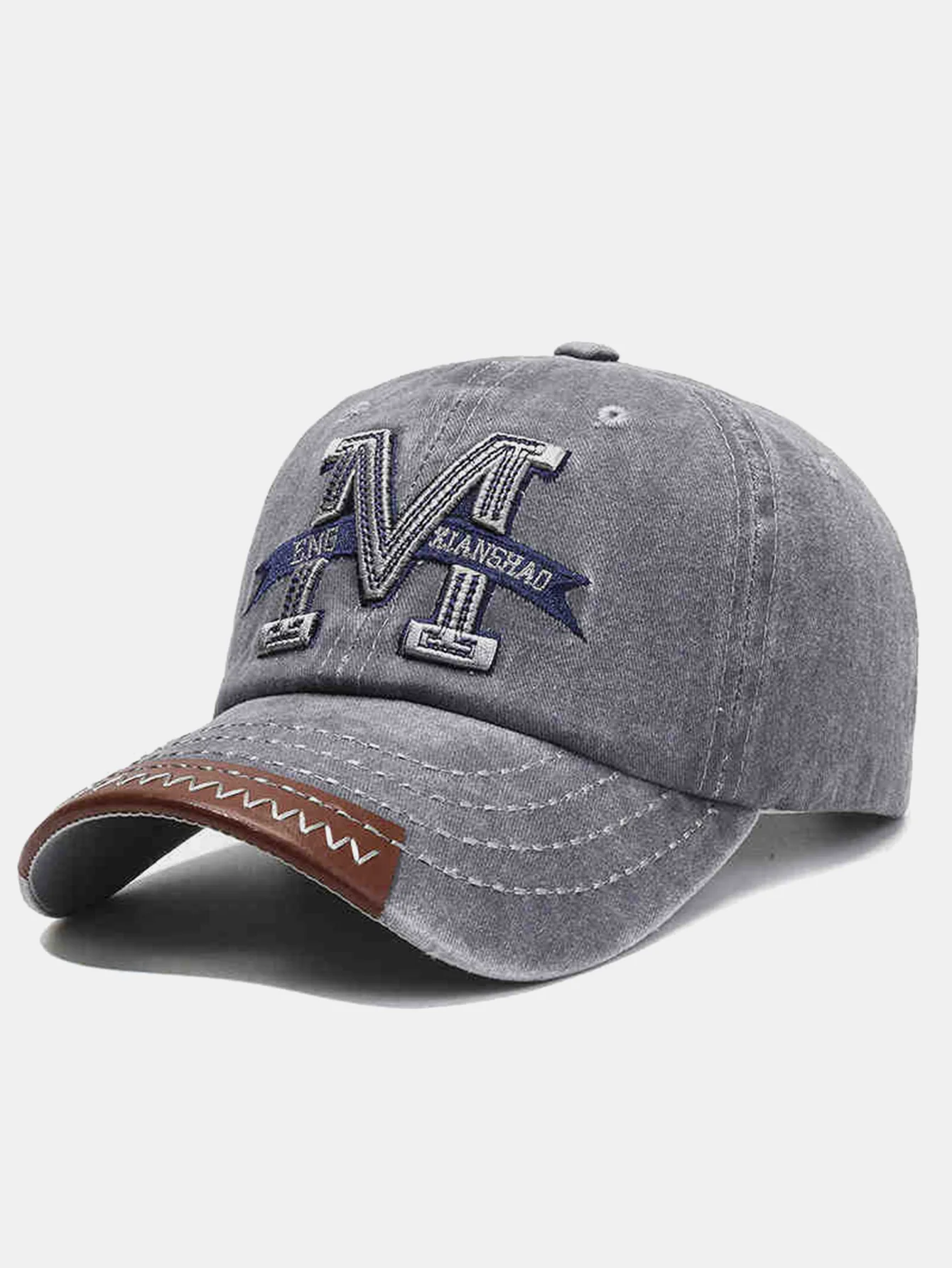 Vintage Buchstabe M Bestickte Gewaschene Abgenutzte Baseballkappe - Image 3