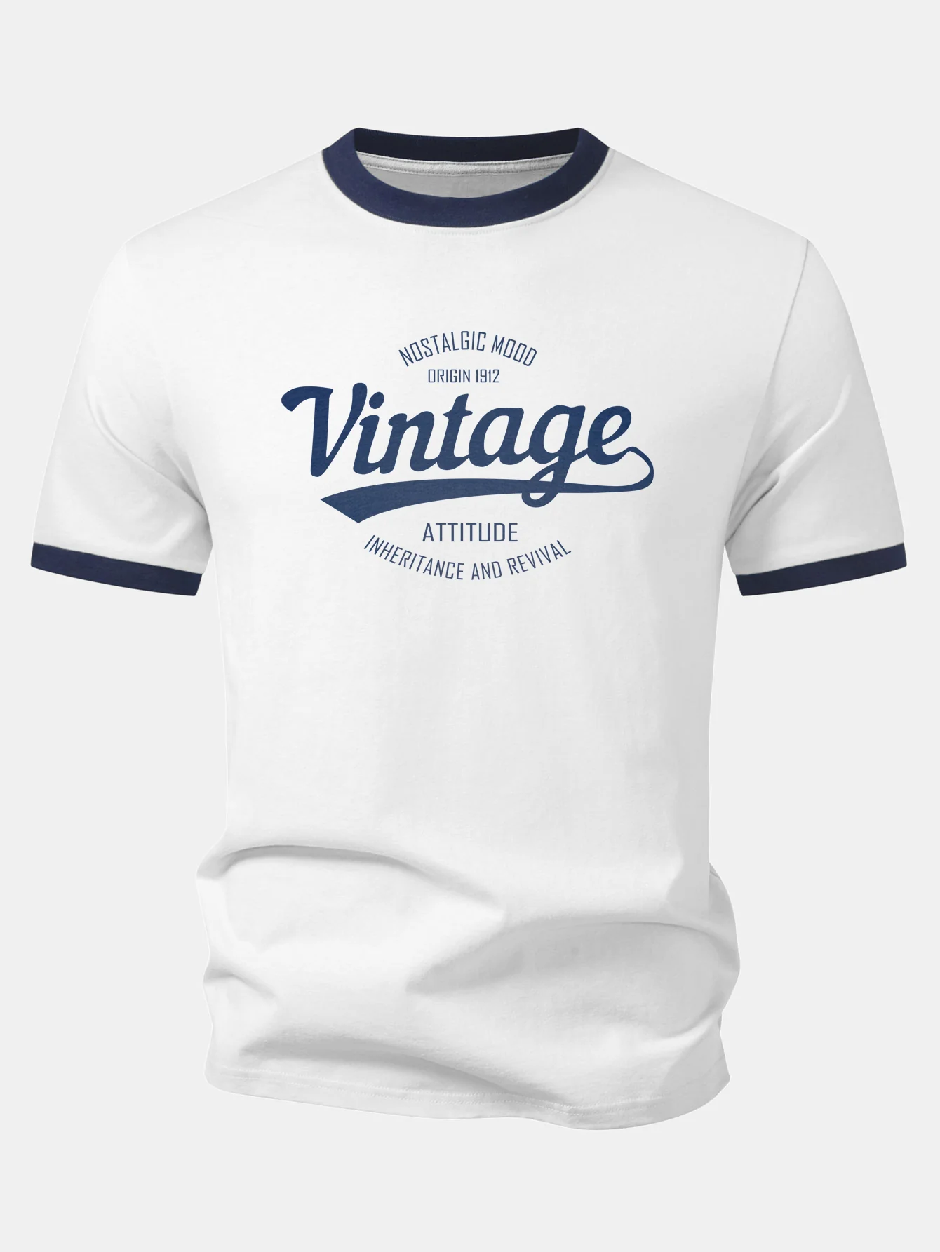 Vintage Print Contrast Ringer T-Shirt - Image 3