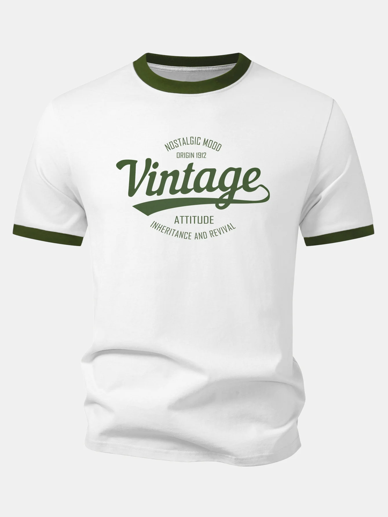 Vintage Print Contrast Ringer T-Shirt - Image 6