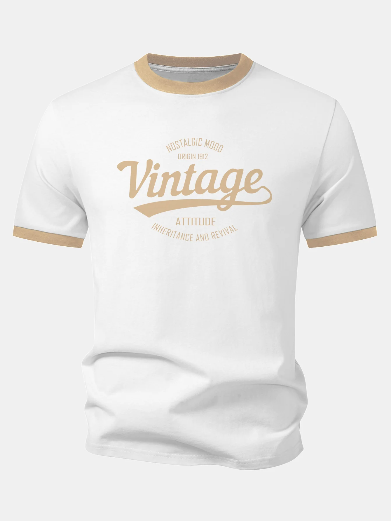 Vintage Print Contrast Ringer T-Shirt - Image 7