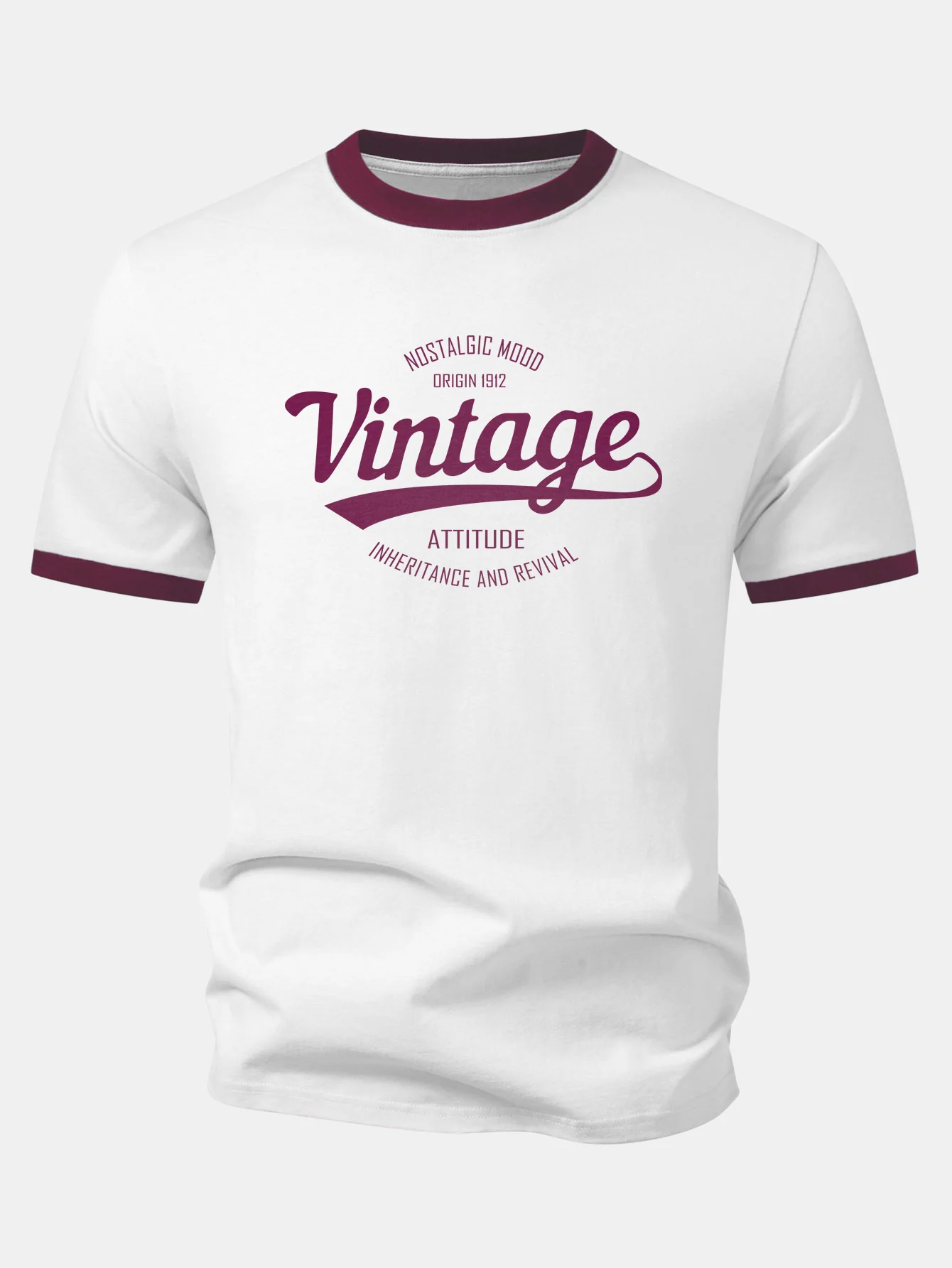 Vintage Print Contrast Ringer T-Shirt - Image 8