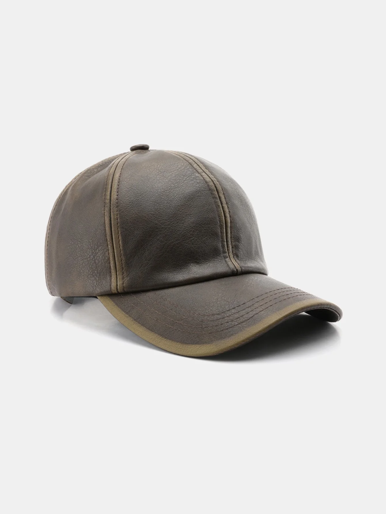 Vintage PU-Leder verwitterte Baseballmütze - Image 2