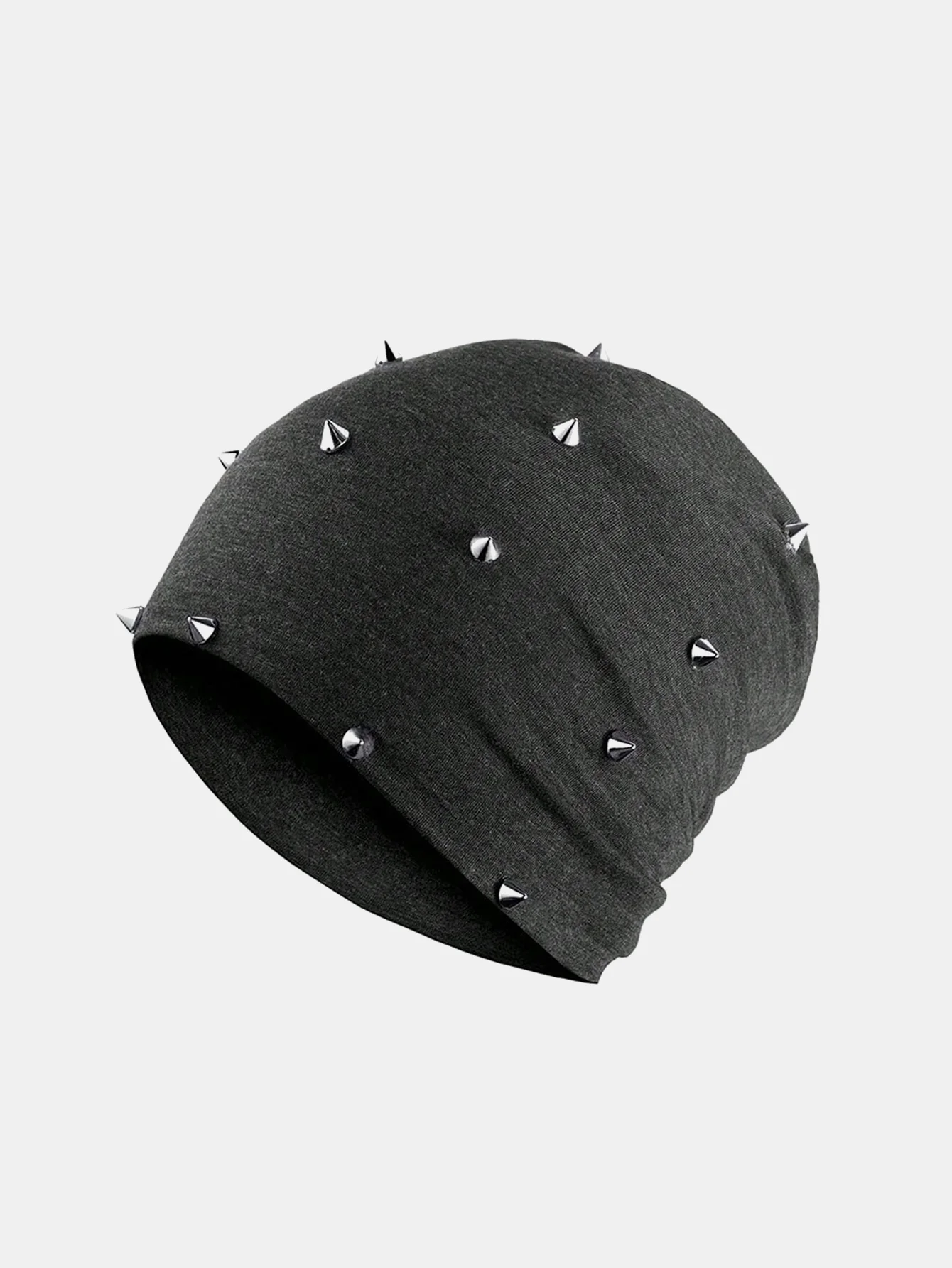 Vintage Punk Style Lightweight Warm Rivet Beanie Hat - Image 2