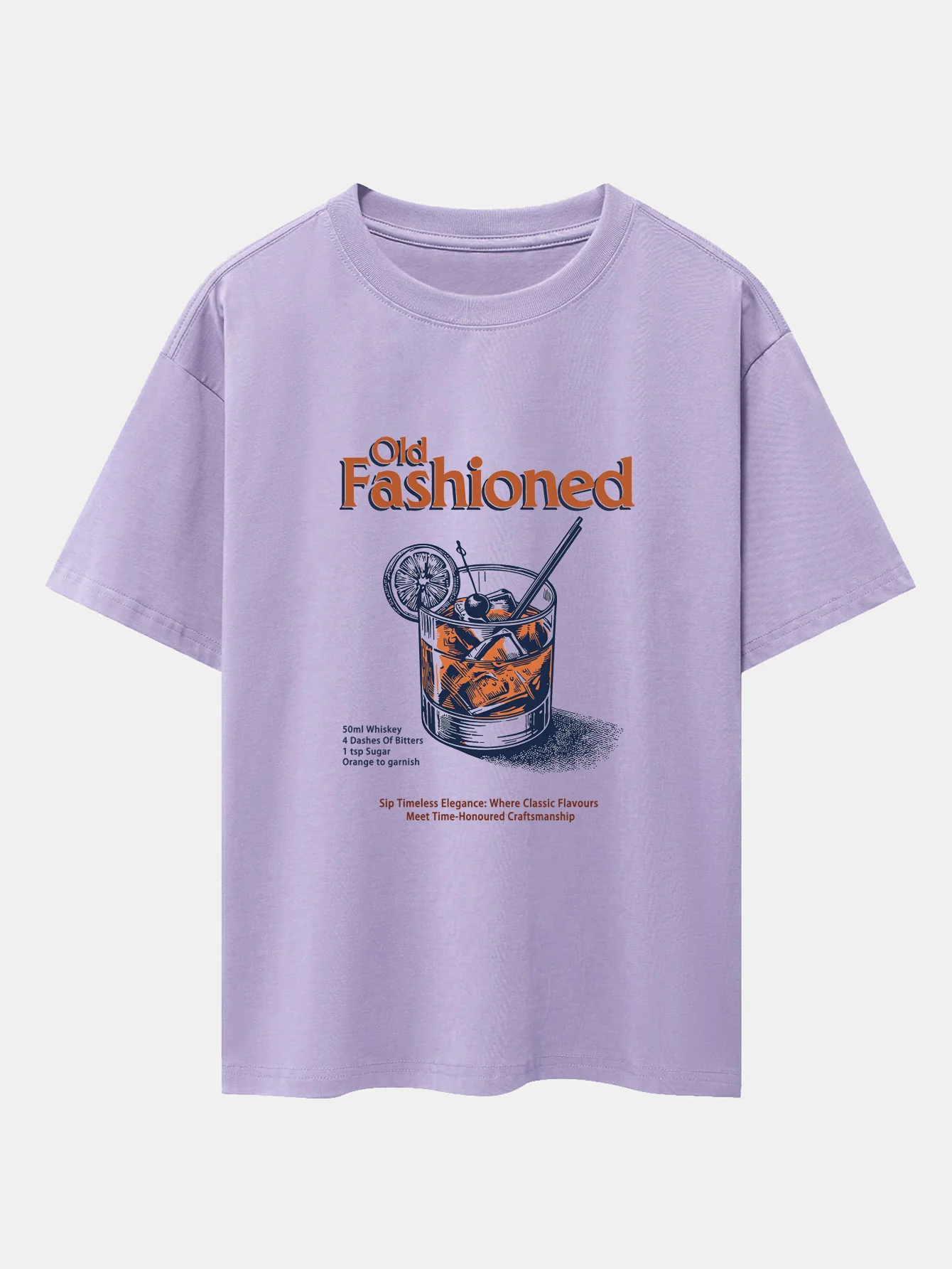 Vintage Whiskey Print Drop Shoulder Oversize T-Shirt - Image 11